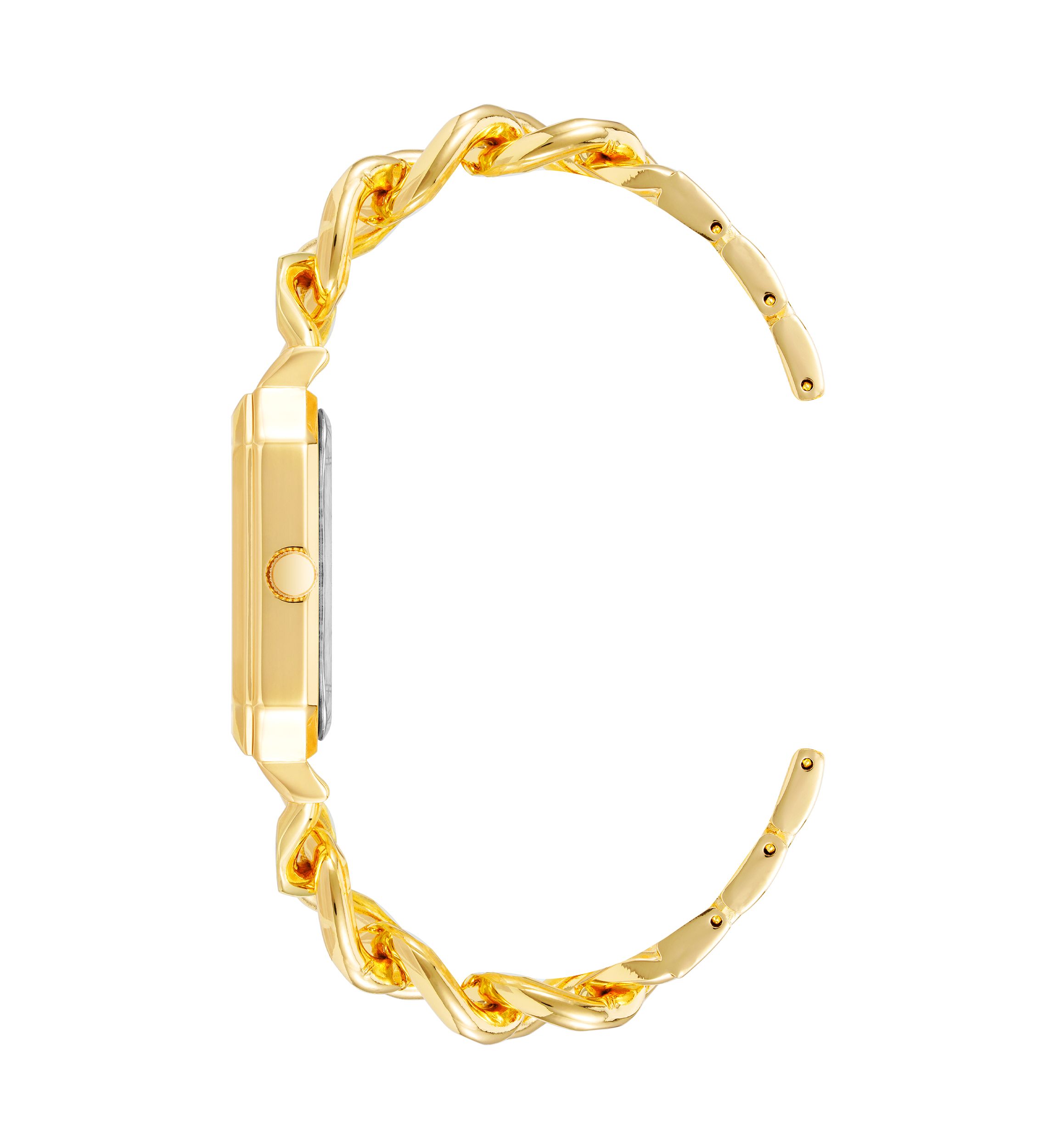 Gold Metal Chain Watch with Champagne Dial 