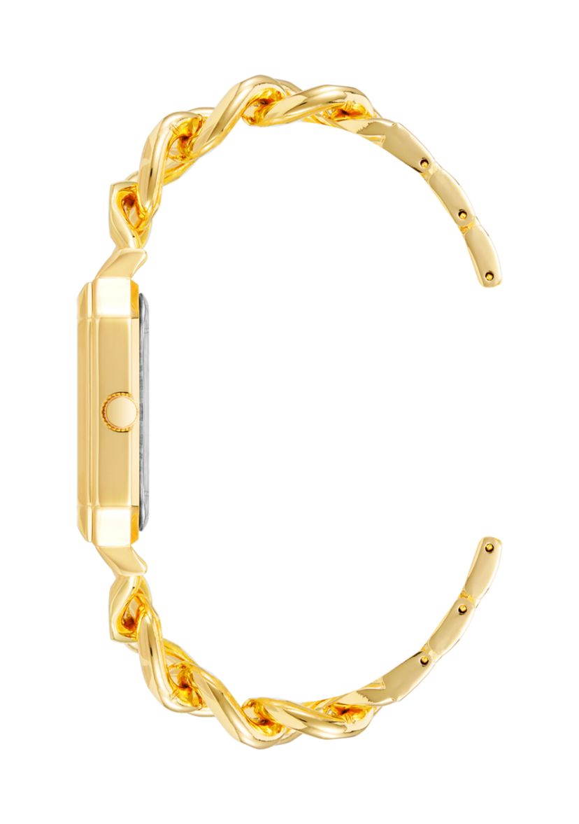 Gold Metal Chain Watch with Champagne Dial 