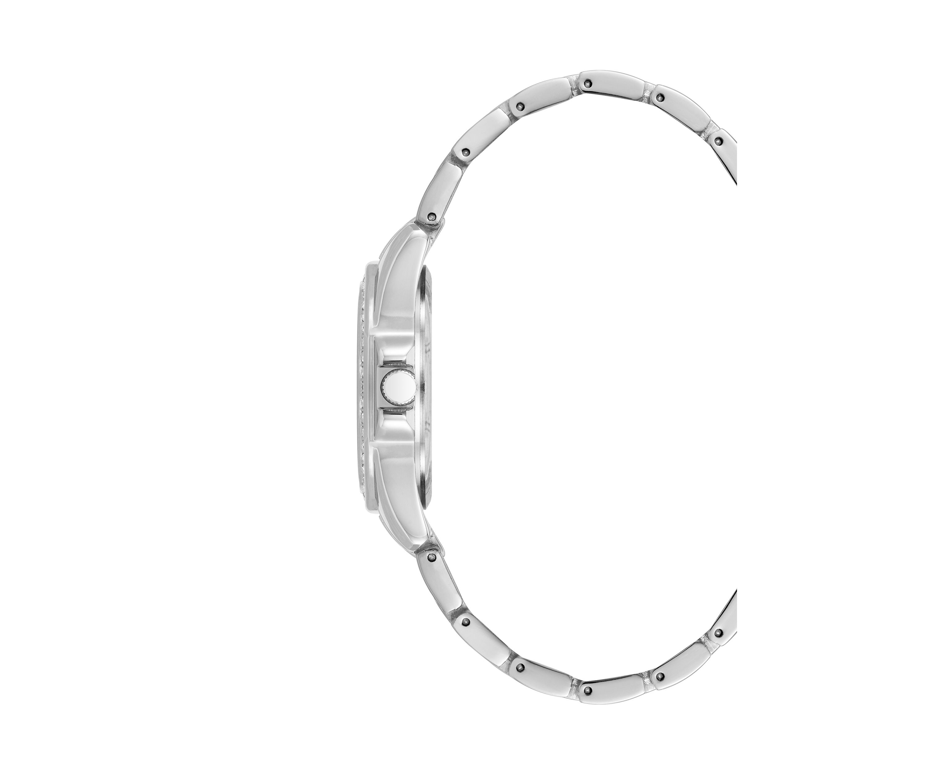 Quartz Silver-Tone Metal Alloy Crystal Embellished Watch
