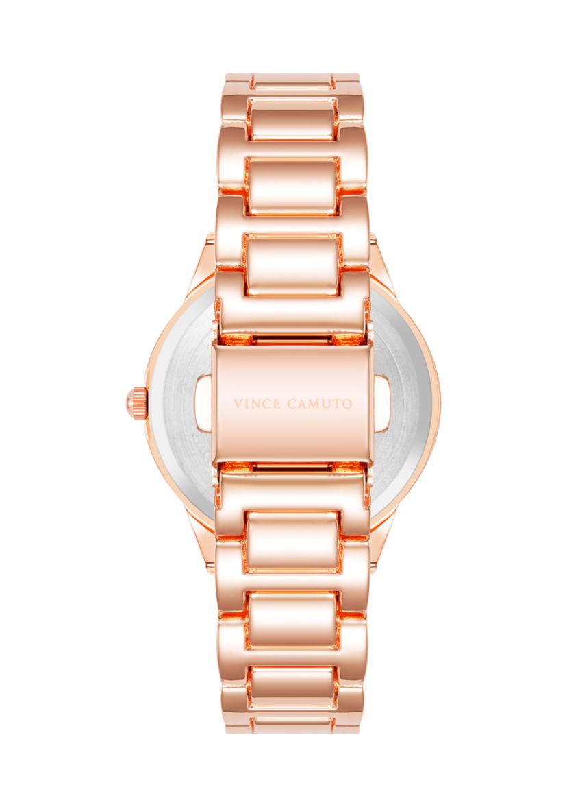 Rose Gold-Tone Metal Alloy Green Dial Watch