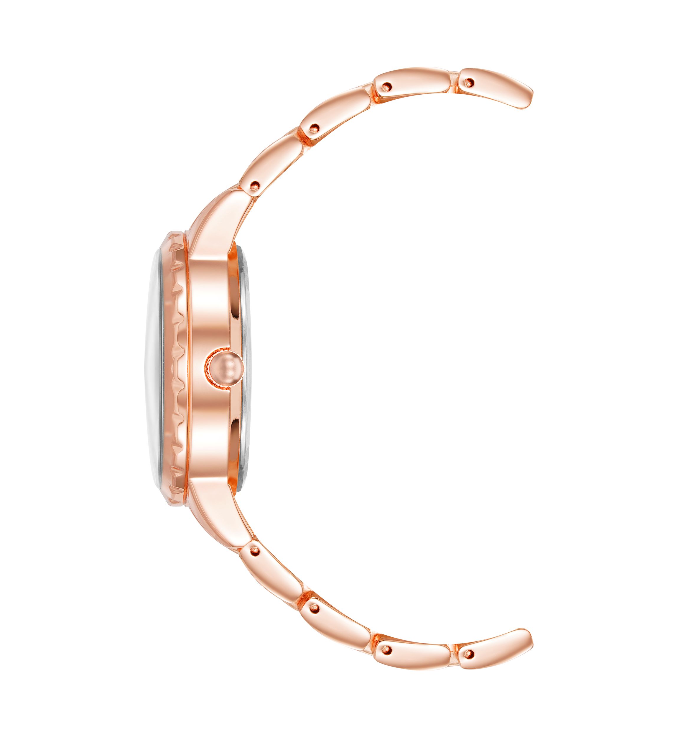 Rose Gold-Tone Metal Alloy Green Dial Watch
