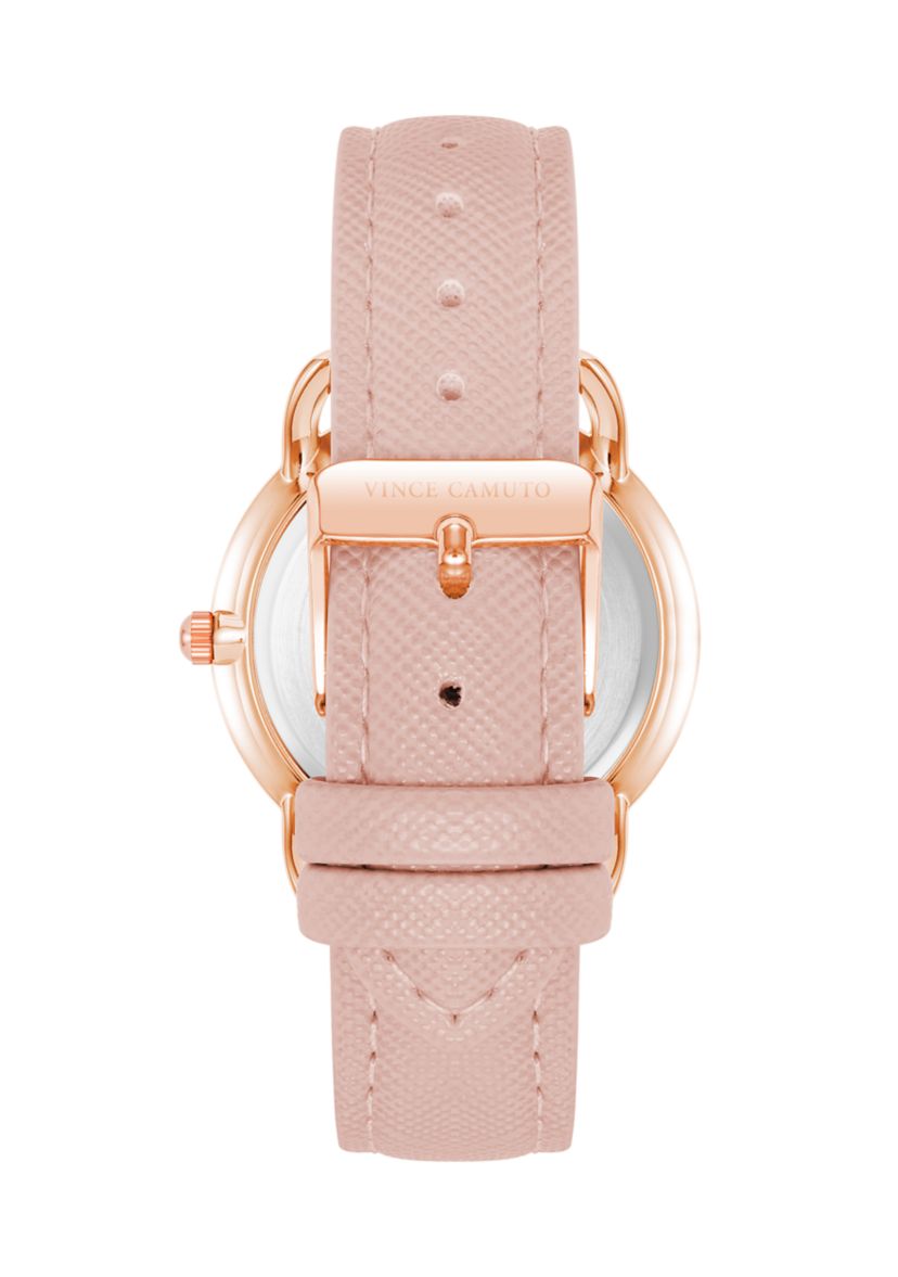 Glitz Dial Faux Leather Band Watch