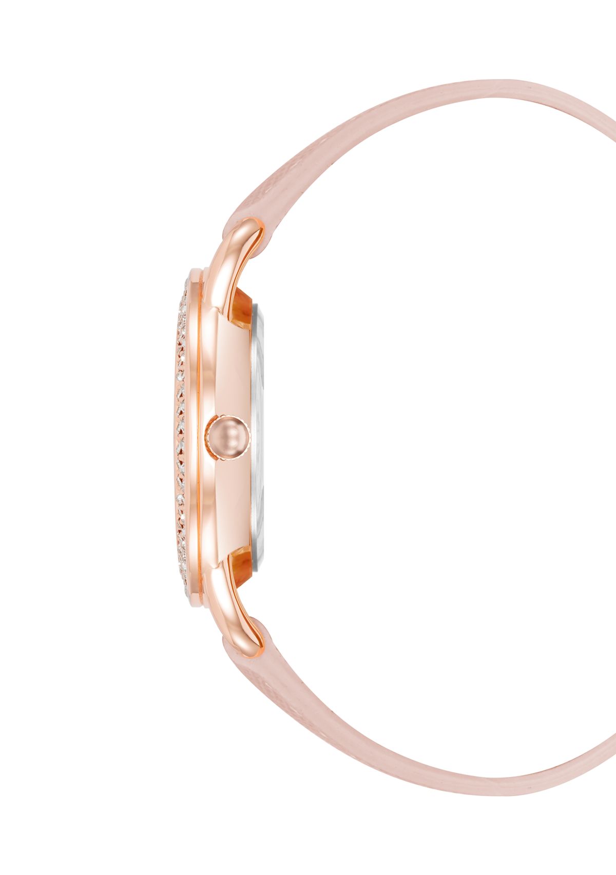 Glitz Dial Faux Leather Band Watch