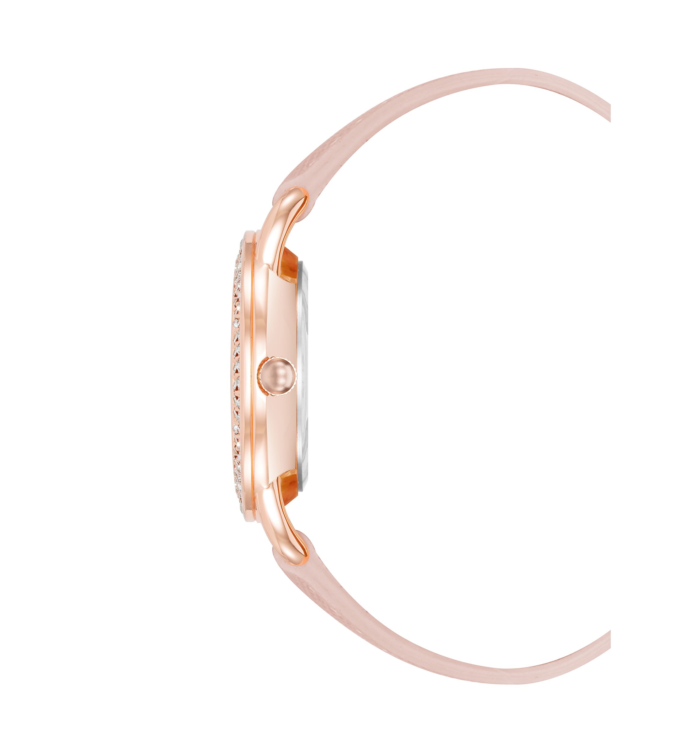 Glitz Dial Faux Leather Band Watch