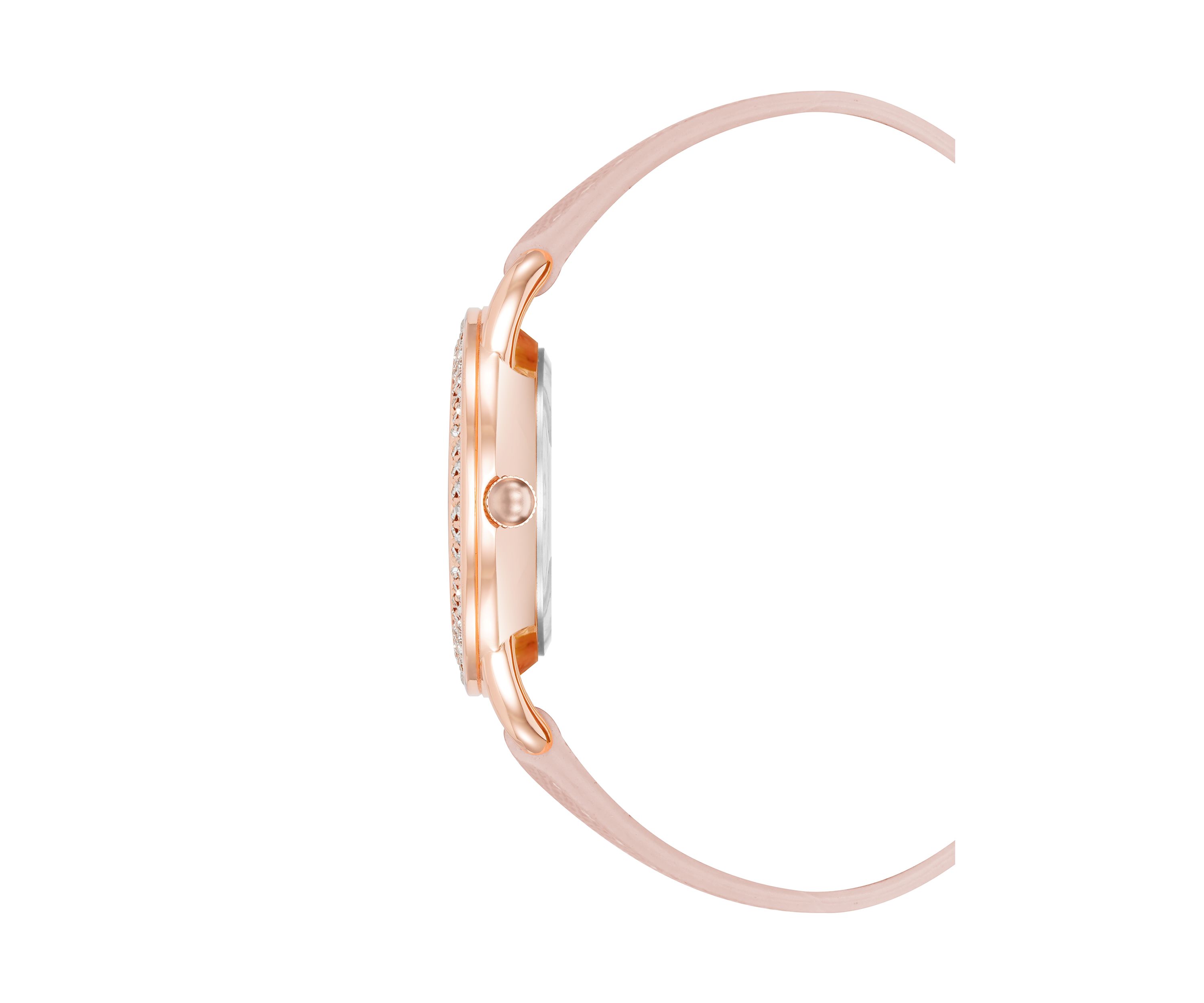 Glitz Dial Faux Leather Band Watch