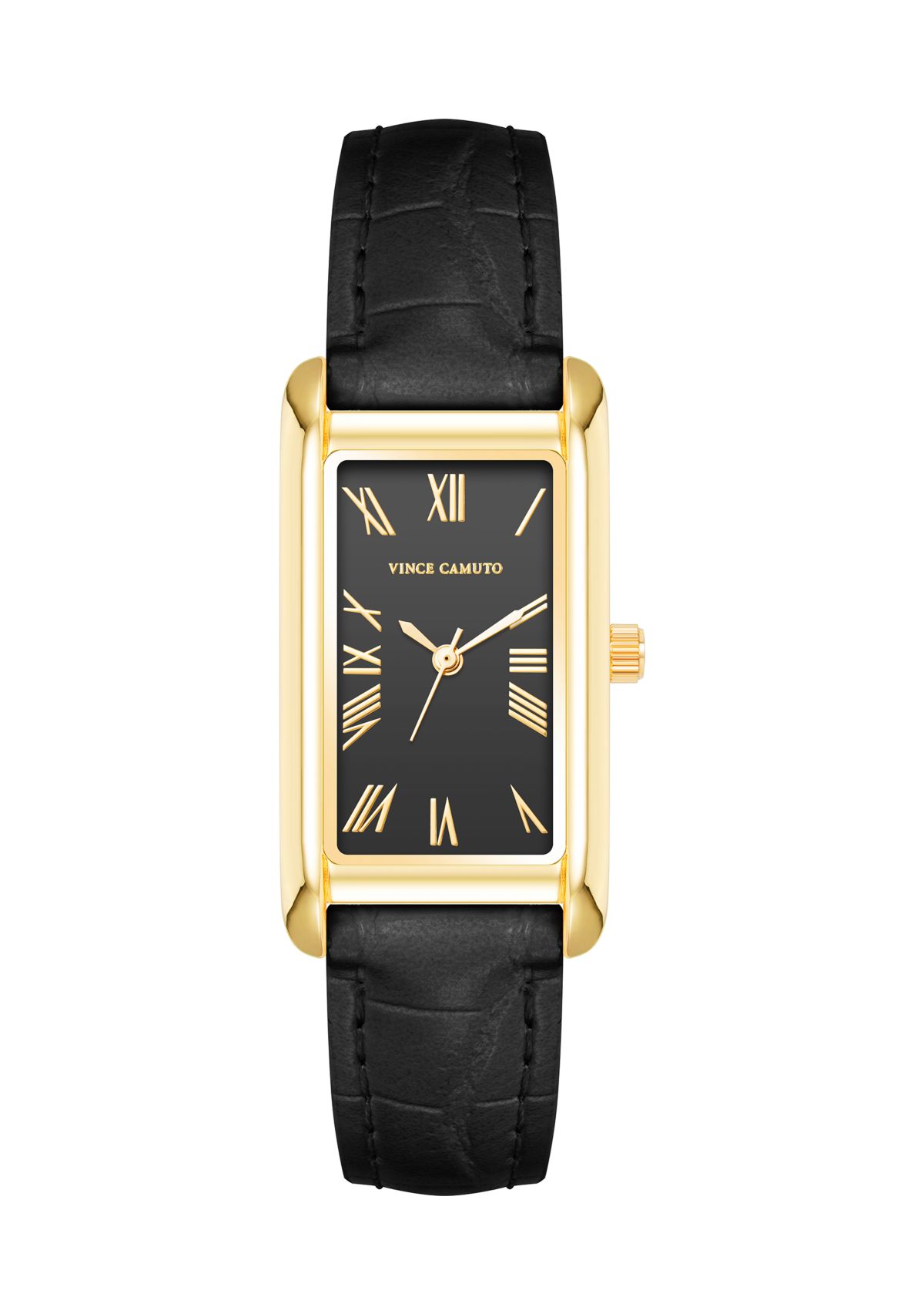 Quartz Crocodile Pattern Leather and Metal Alloy Watch