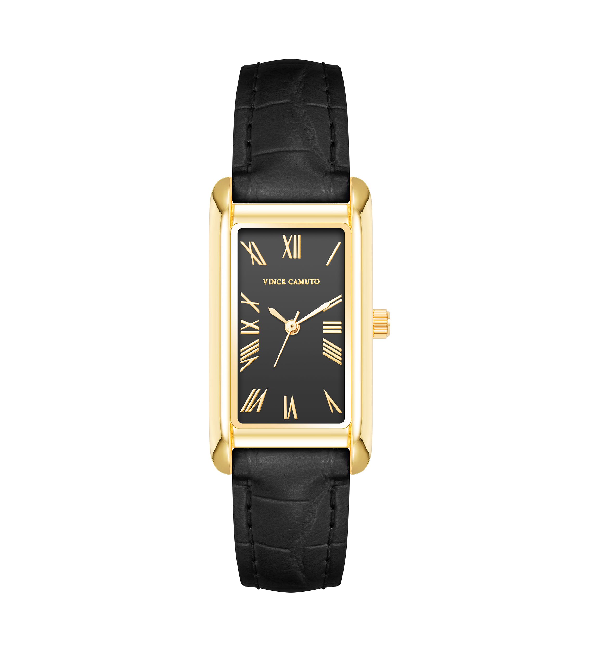 Quartz Crocodile Pattern Leather and Metal Alloy Watch