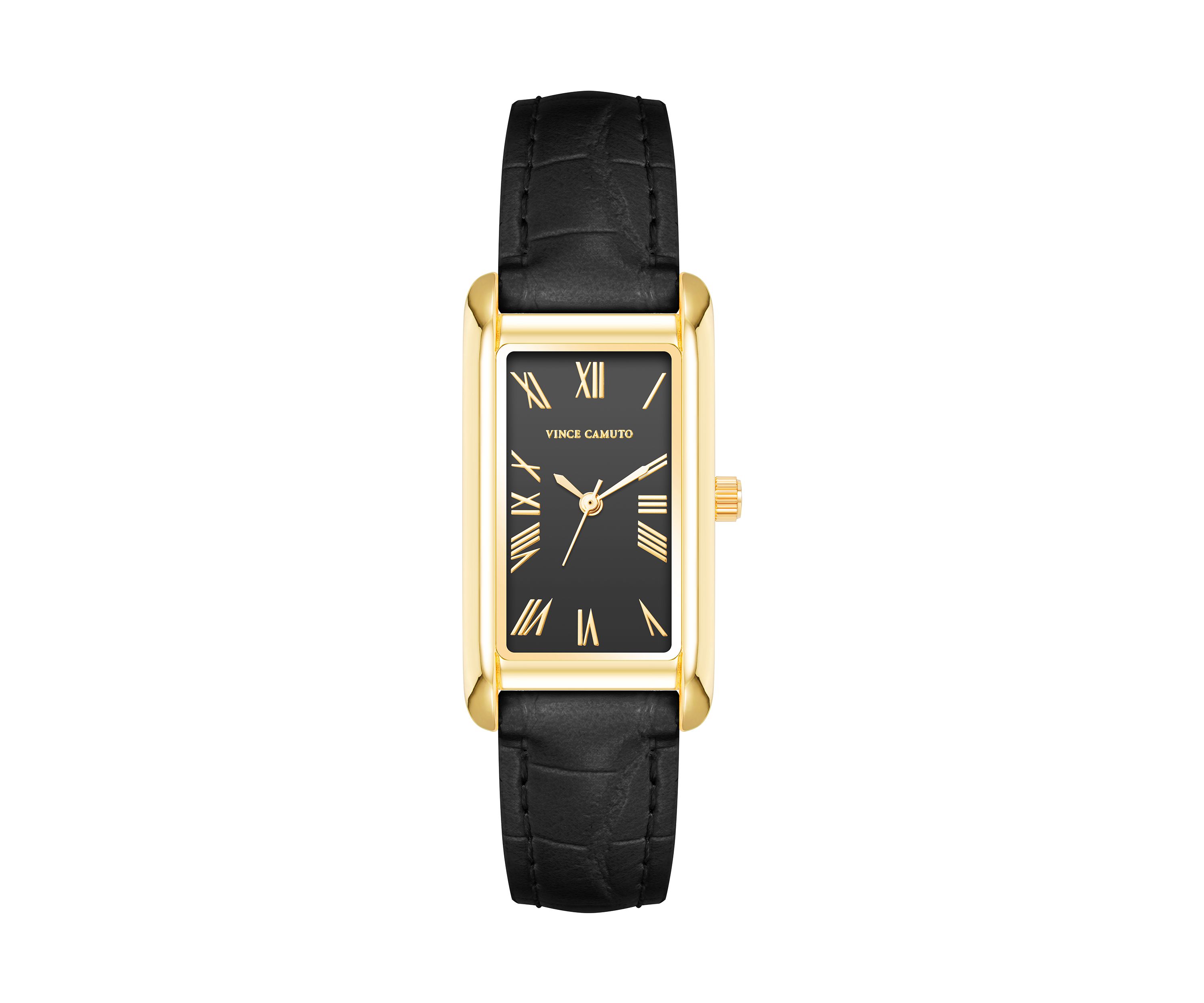 Quartz Crocodile Pattern Leather and Metal Alloy Watch