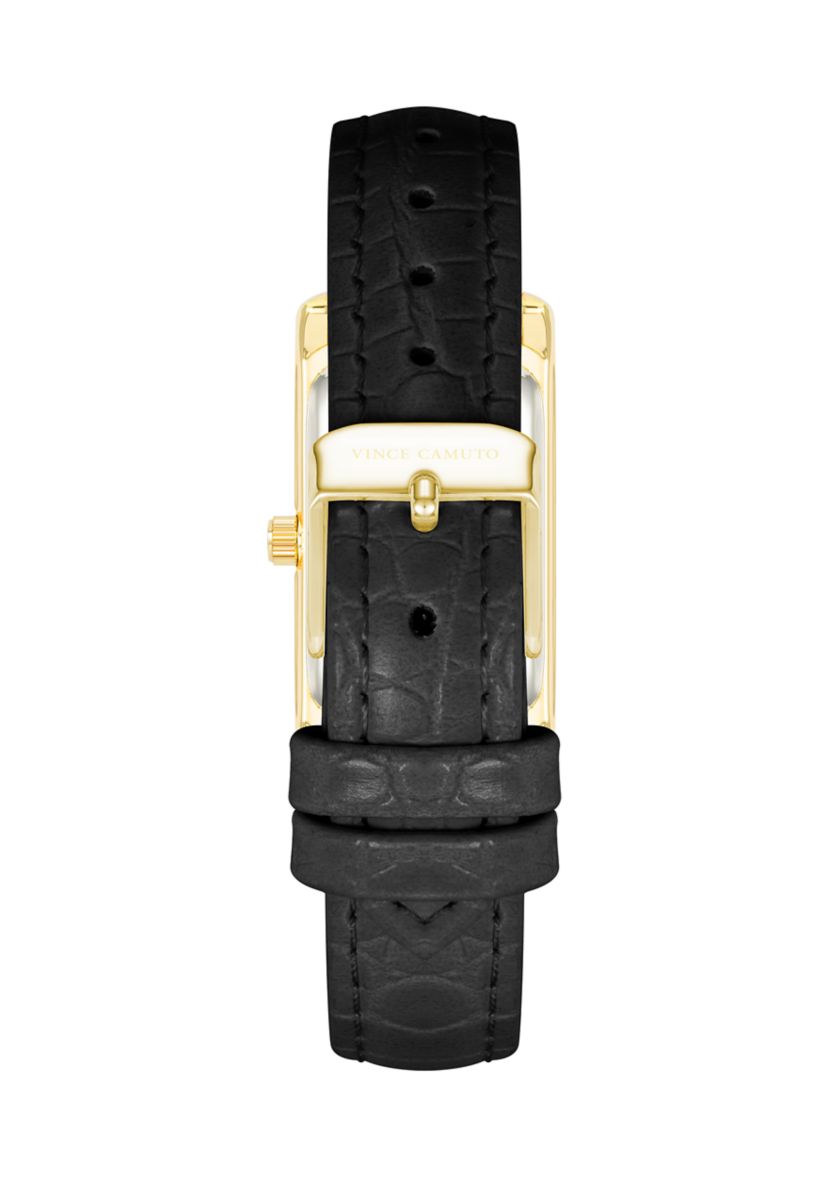 Quartz Crocodile Pattern Leather and Metal Alloy Watch