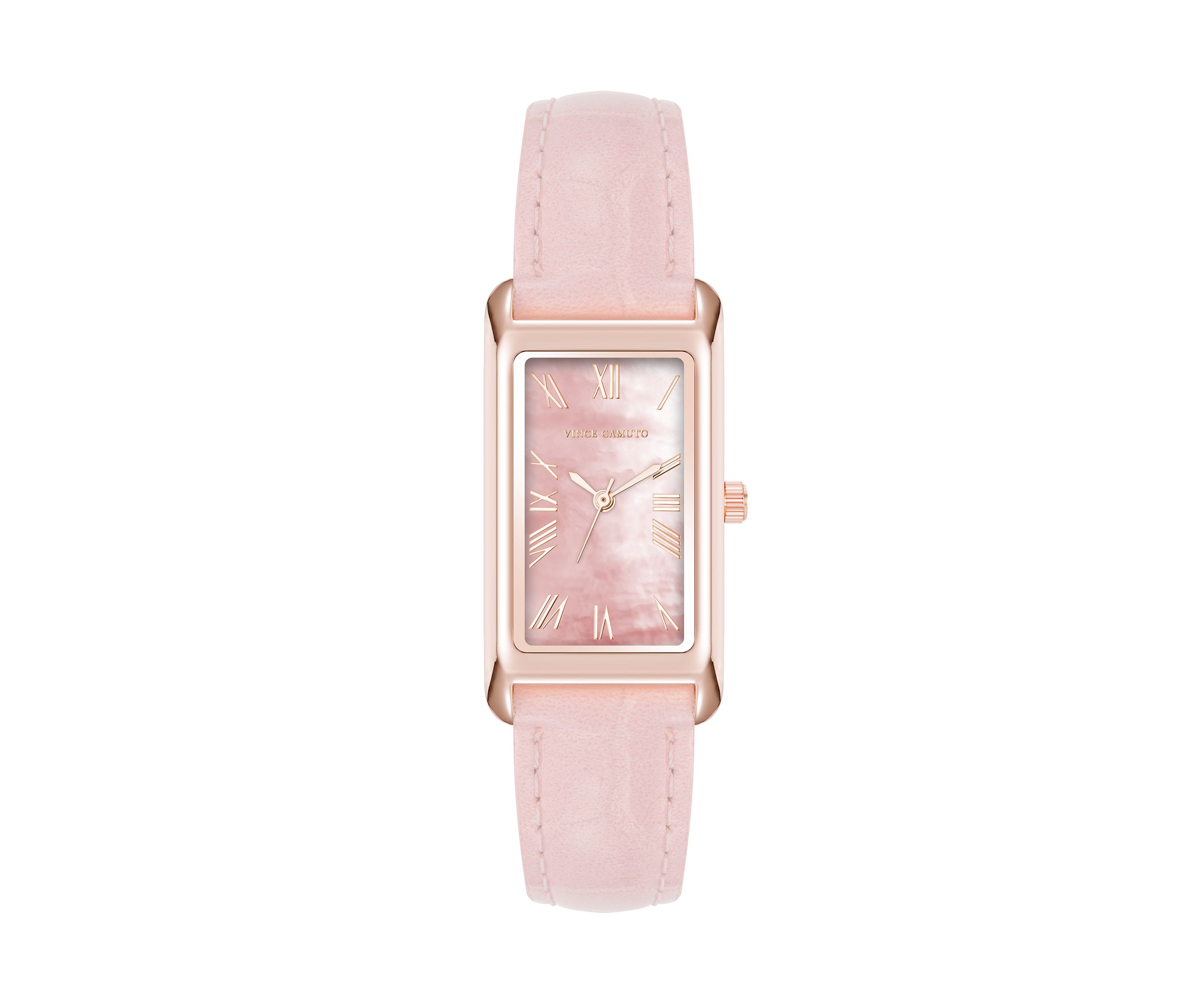 Blush Pink Strap with Rectangle Dial Watch