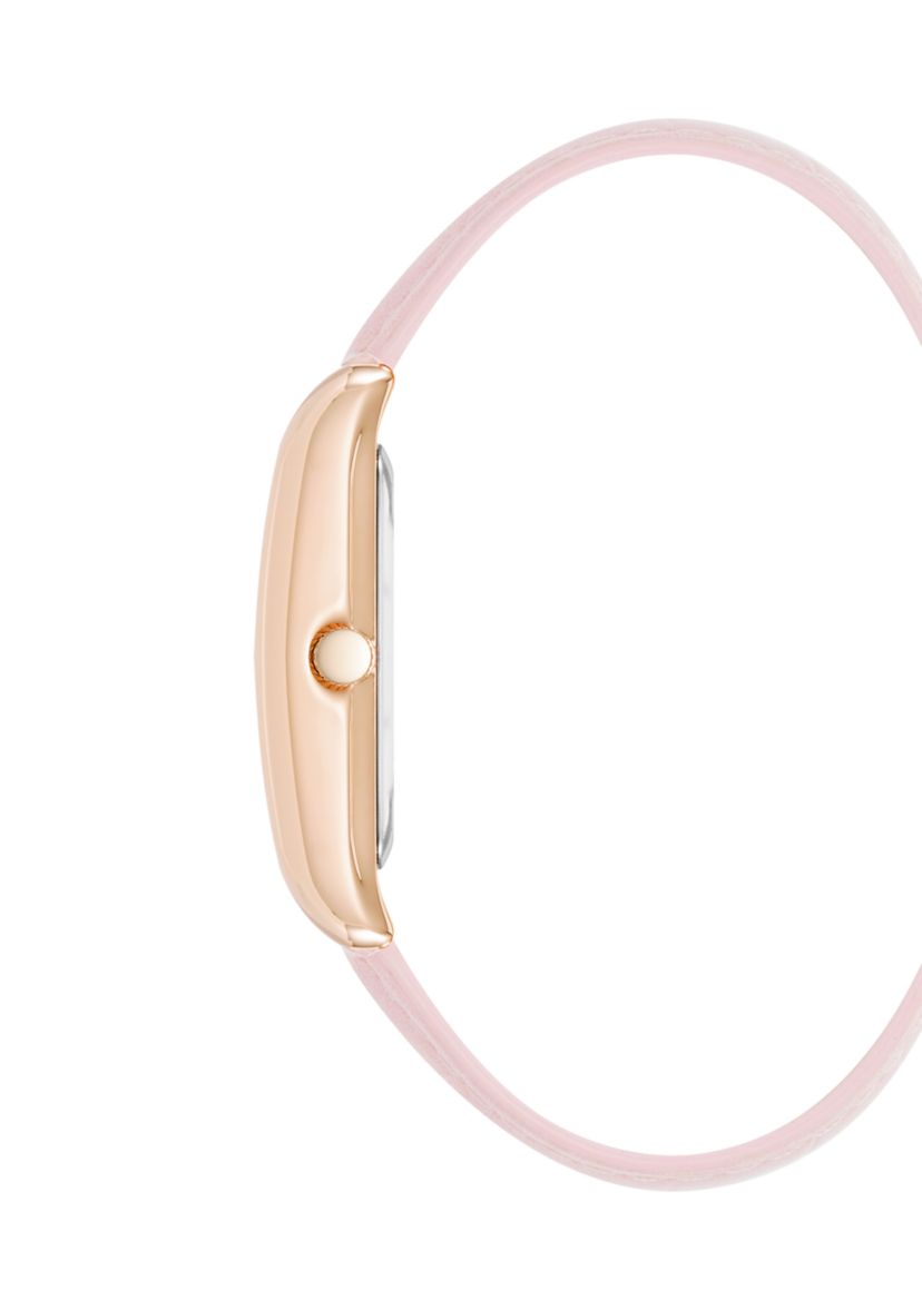 Blush Pink Strap with Rectangle Dial Watch