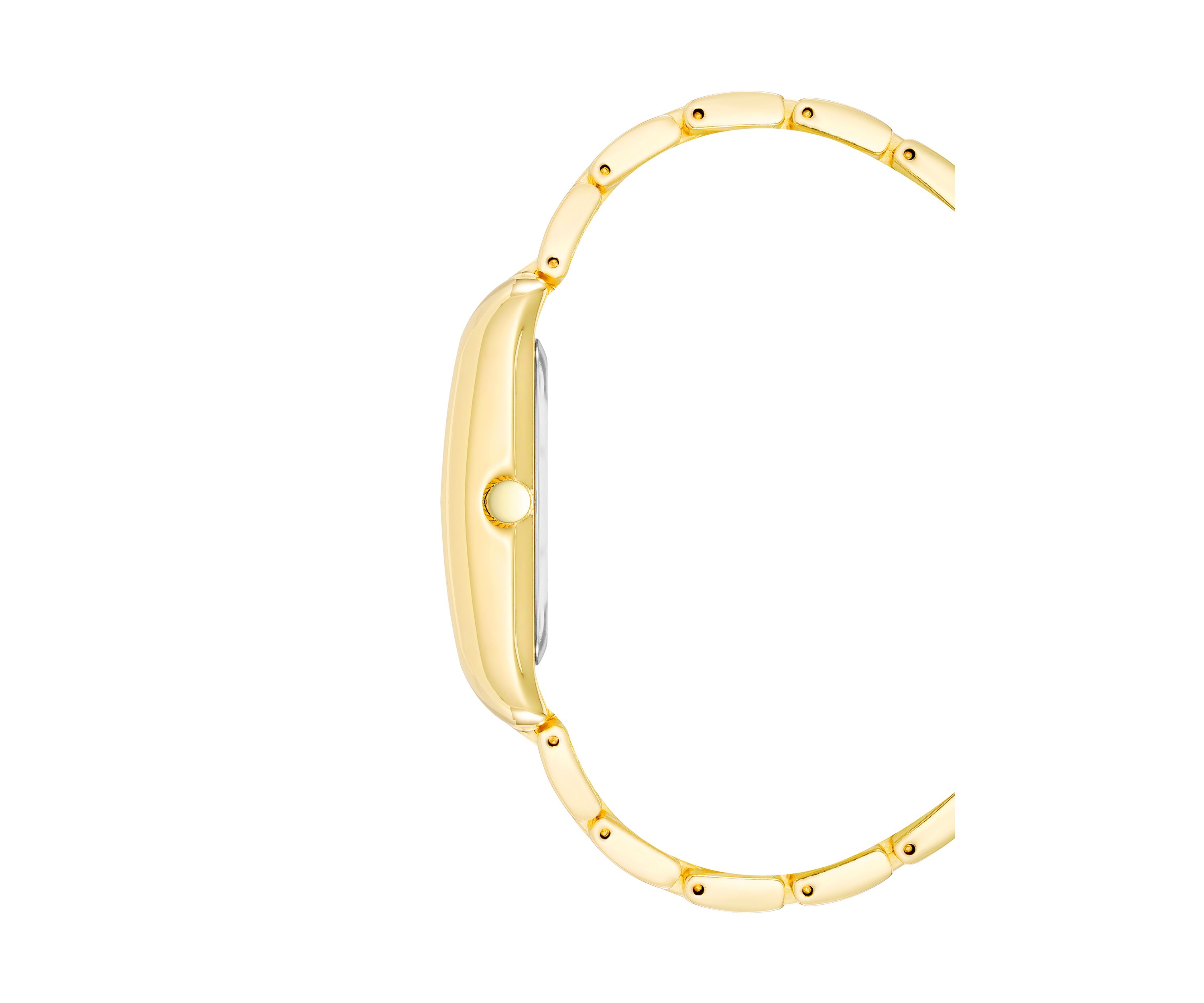 Quartz Rectangular Green and Gold-Tone Metal Alloy Watch