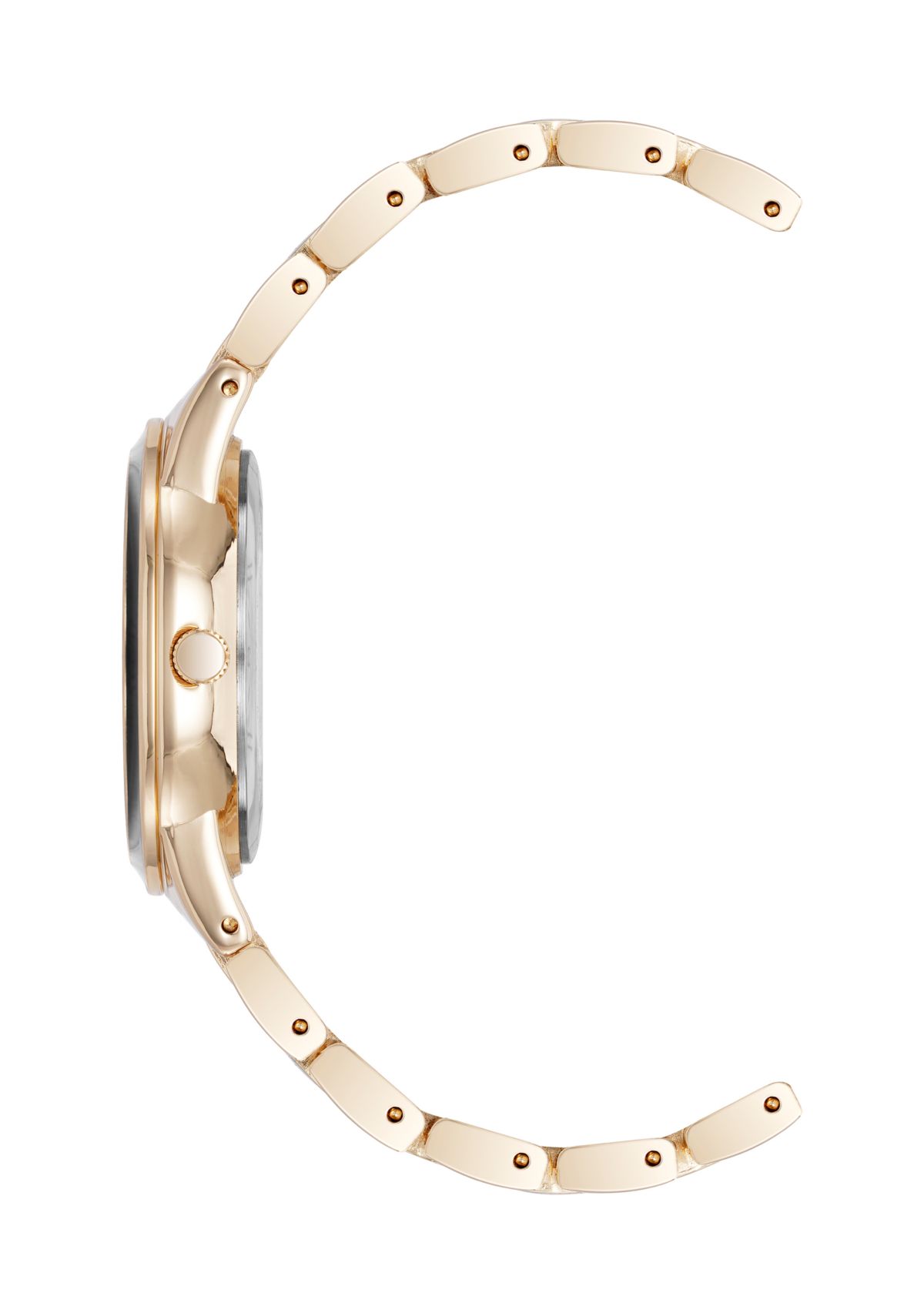 Quartz Black Enamel and Gold-Tone Metal Alloy Watch