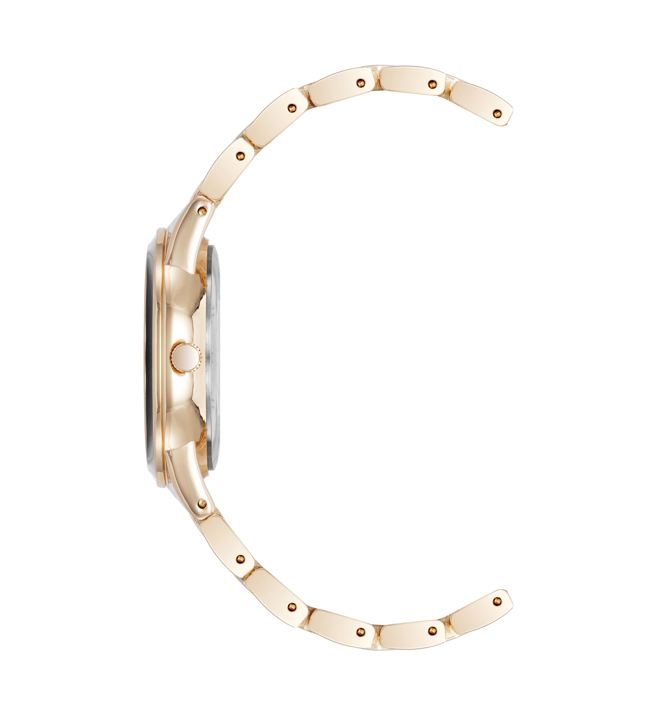 Quartz Black Enamel and Gold-Tone Metal Alloy Watch