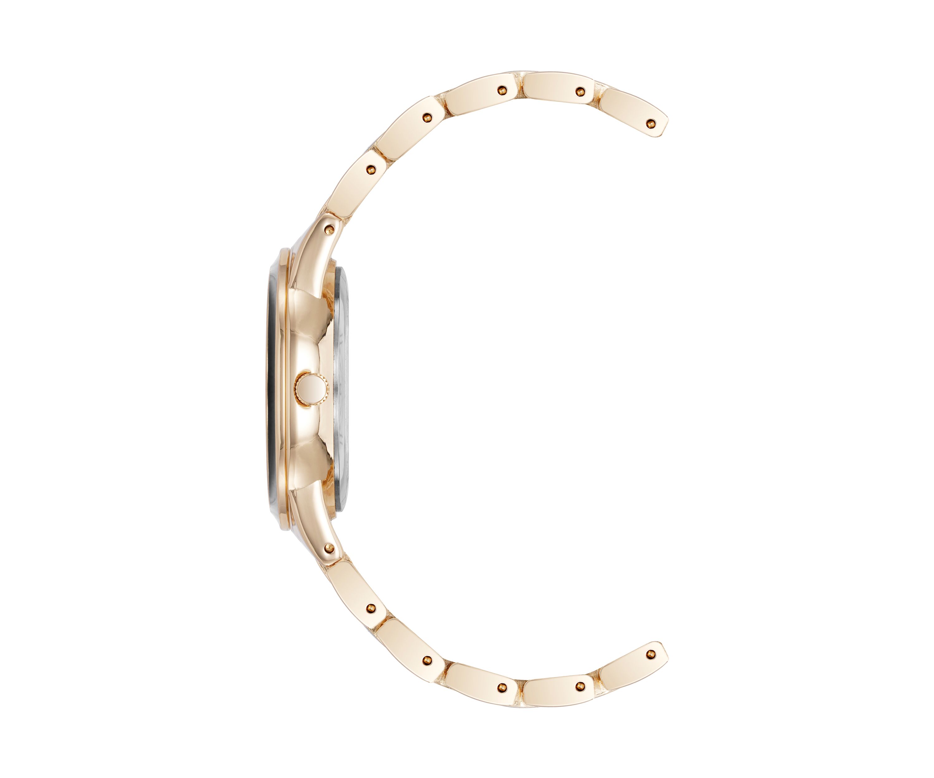Quartz Black Enamel and Gold-Tone Metal Alloy Watch