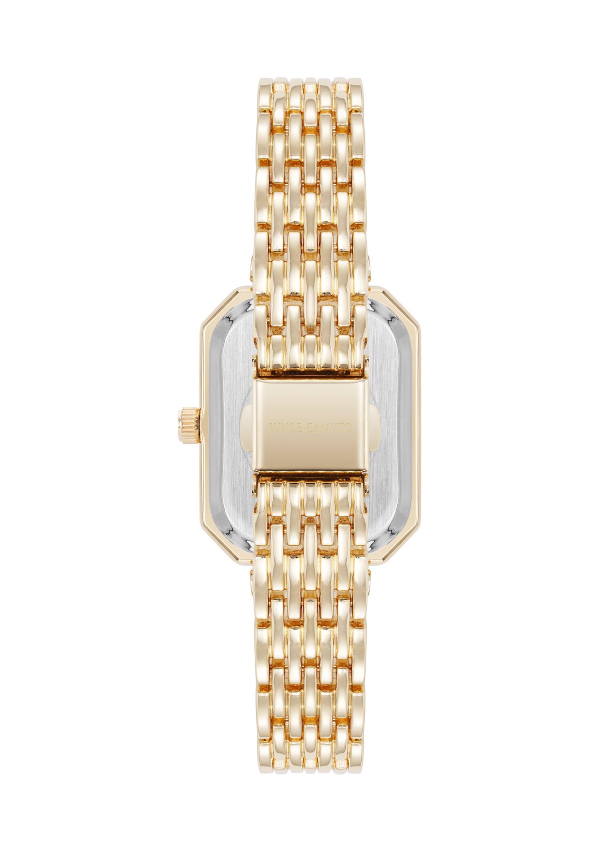 Quartz Gold-Tone Metal Alloy Crystal Bezel Watch