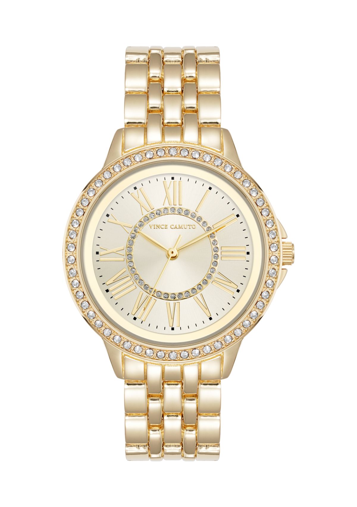 Quartz Metal Alloy Crystal Bezel Watch