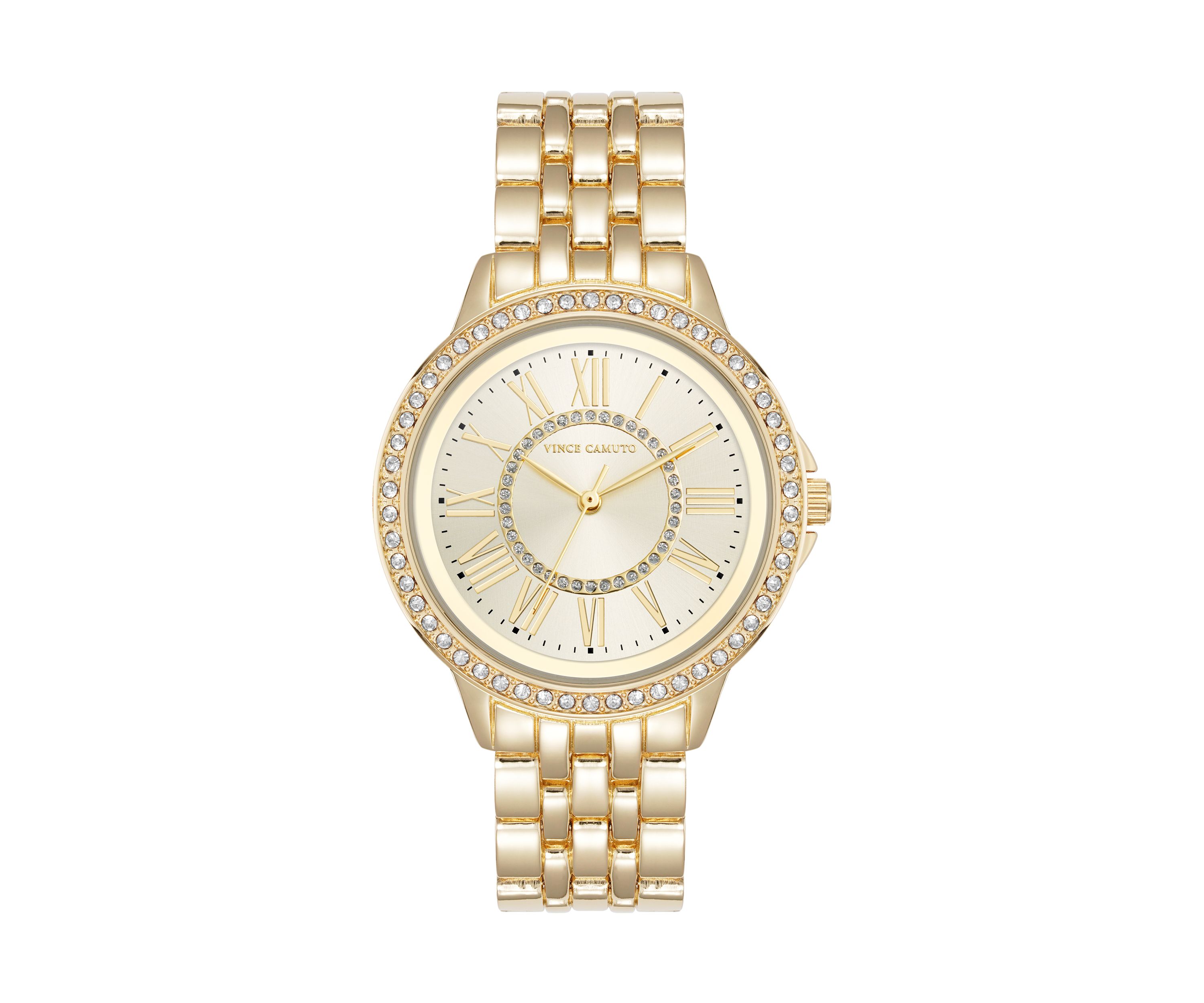 Quartz Metal Alloy Crystal Bezel Watch