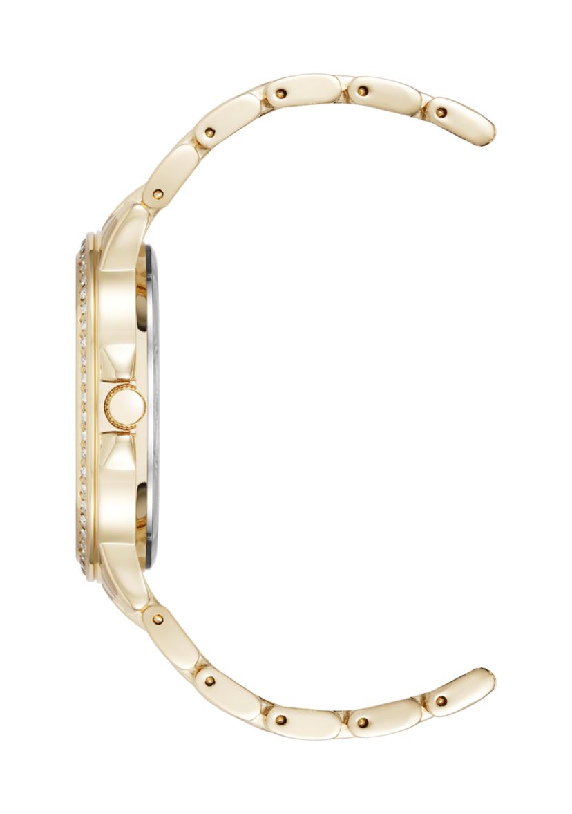 Quartz Metal Alloy Crystal Bezel Watch