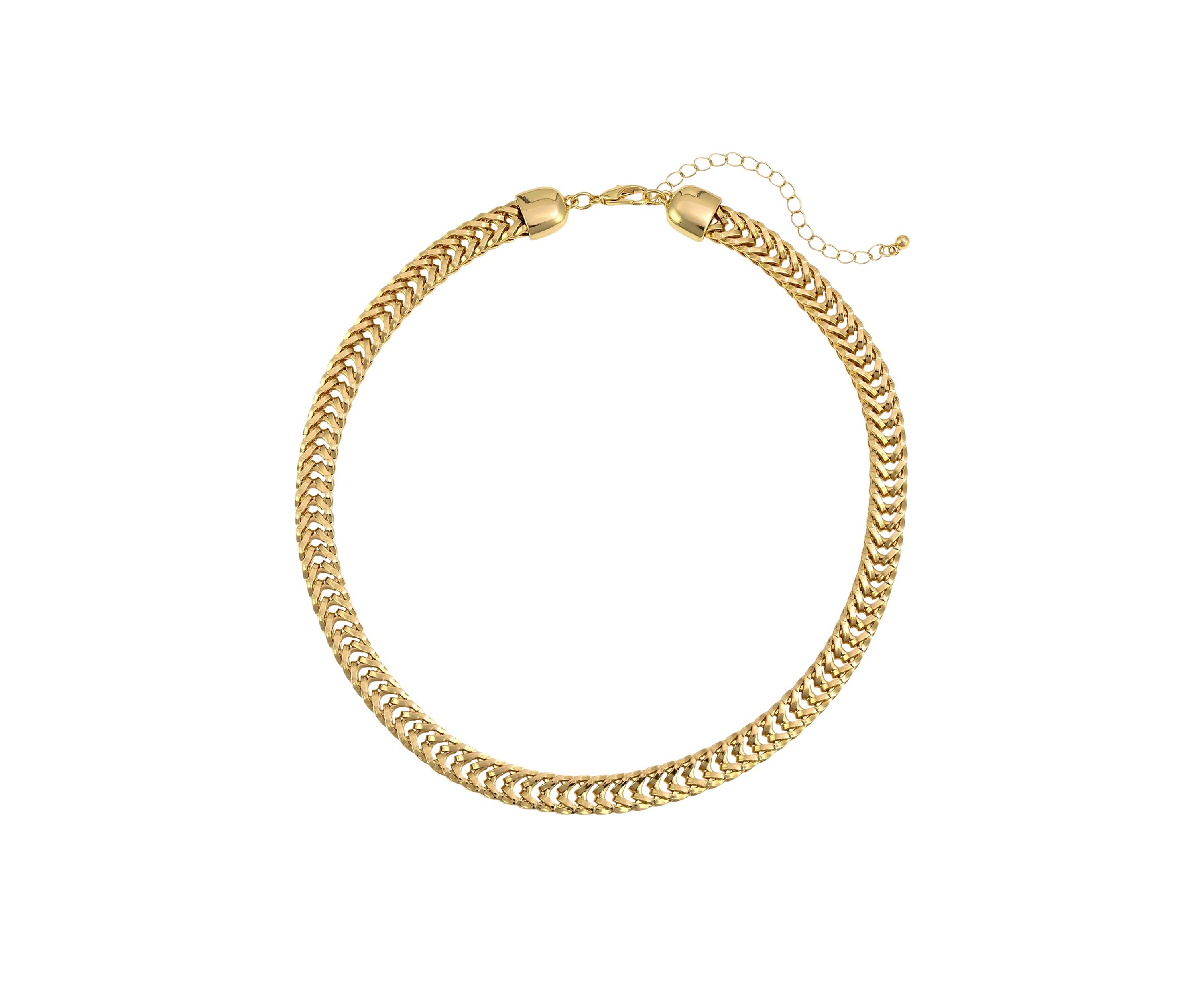 Gold Tone 16 + 3 Extender Short Curb Chain Necklace