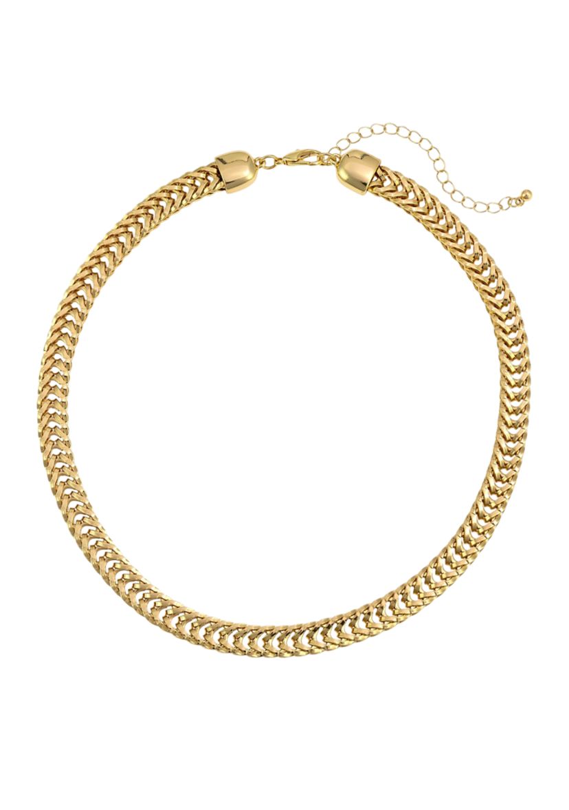 Gold Tone 16 + 3 Extender Short Curb Chain Necklace