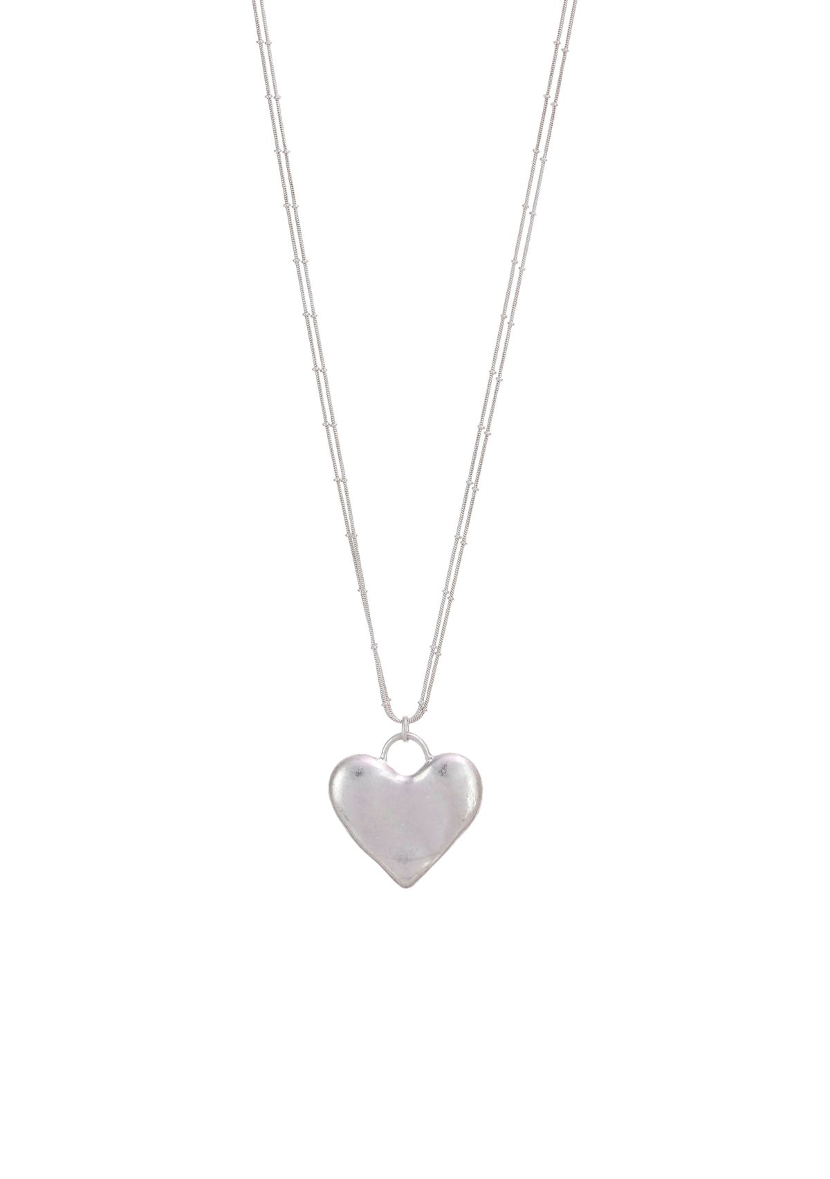 Long Organic Heart Pendant Necklace
