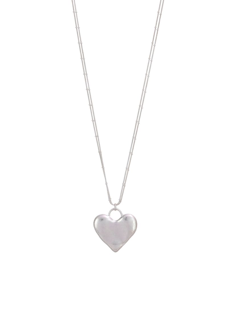 Long Organic Heart Pendant Necklace