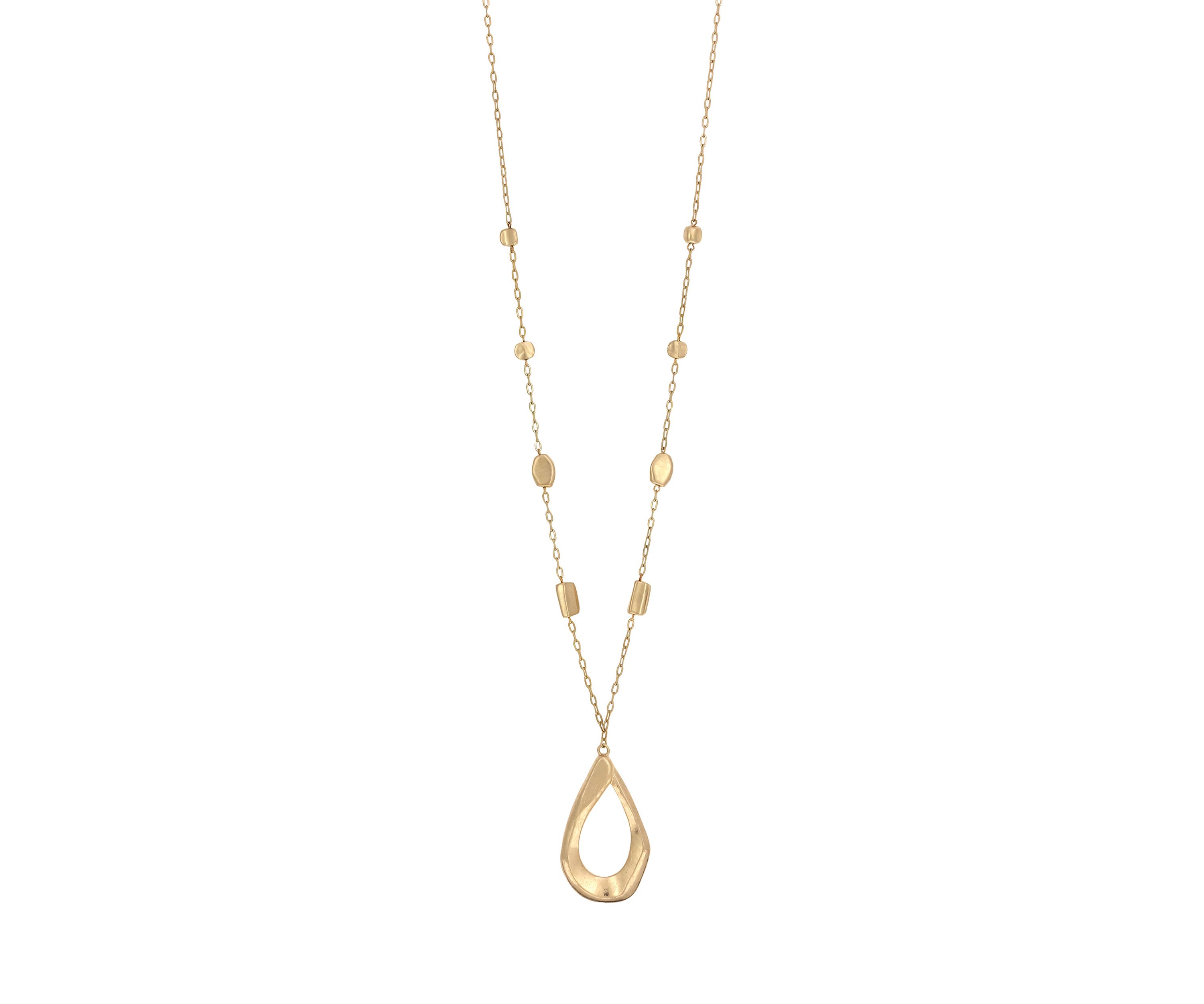 Long Open Teardrop Pendant Necklace