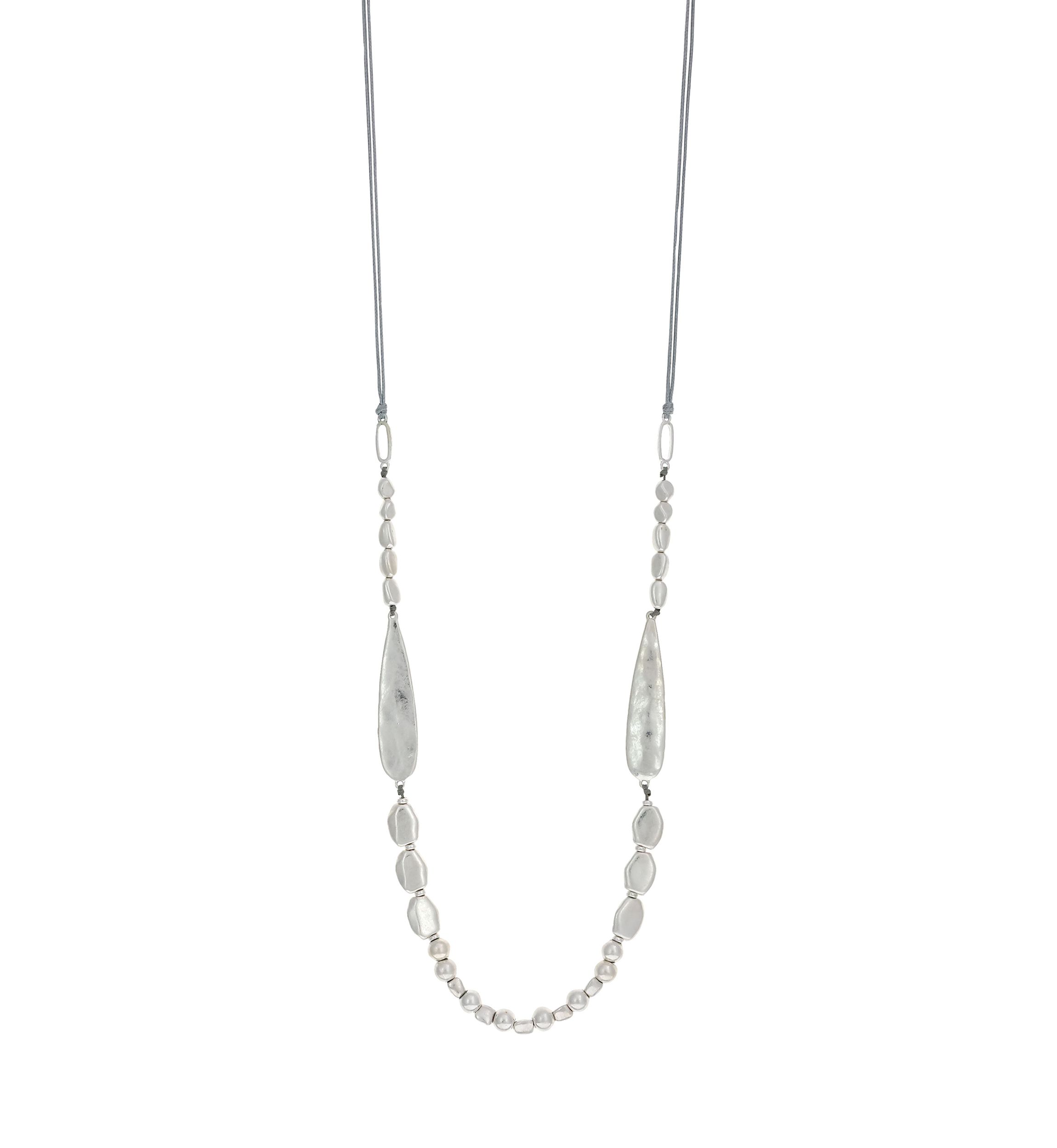 Silver Tone Multi Beaded Necklace
