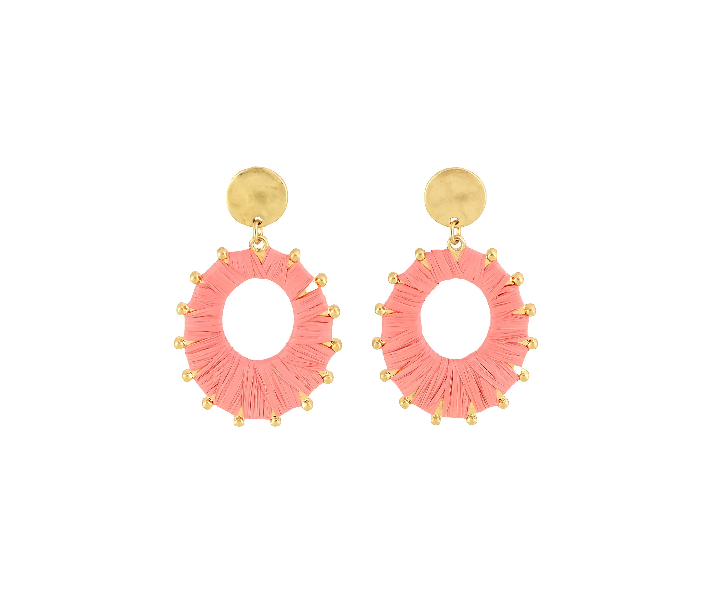 Thread Wrapped Open Oval Post Drop Earrings