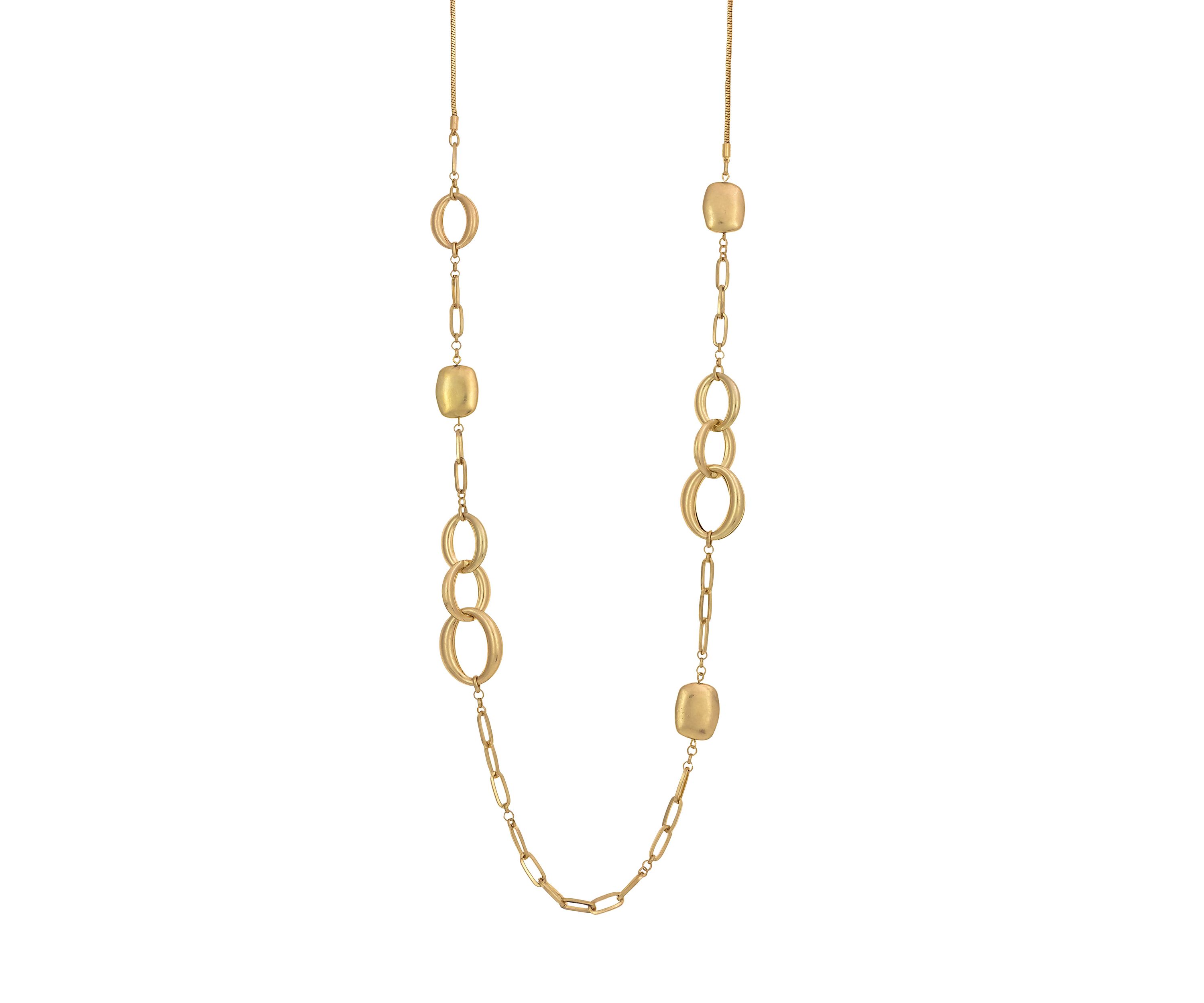 Gold Tone Long Chain Necklace