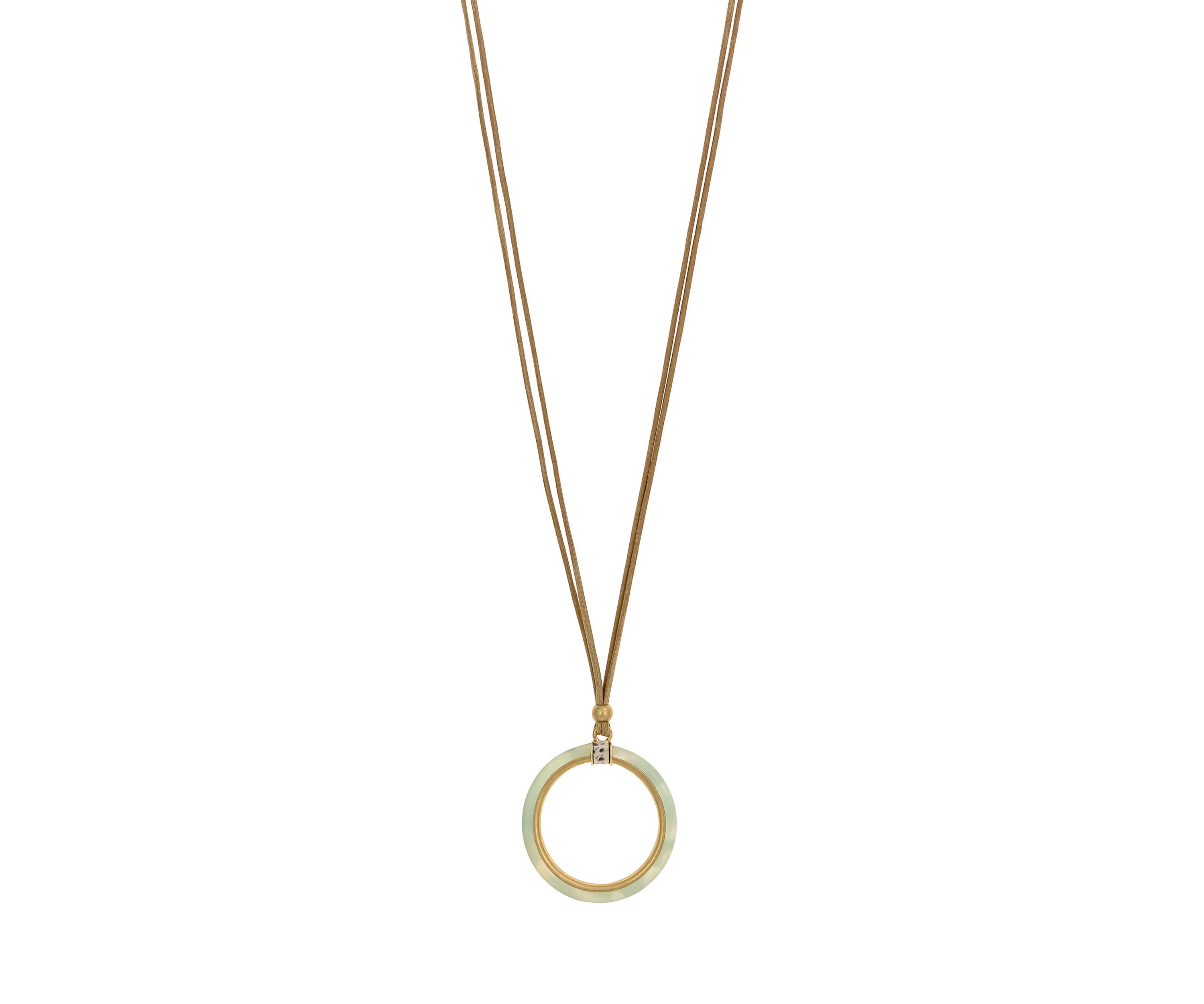 Gold Tone Natural Multi Open Stone Pendant Necklace