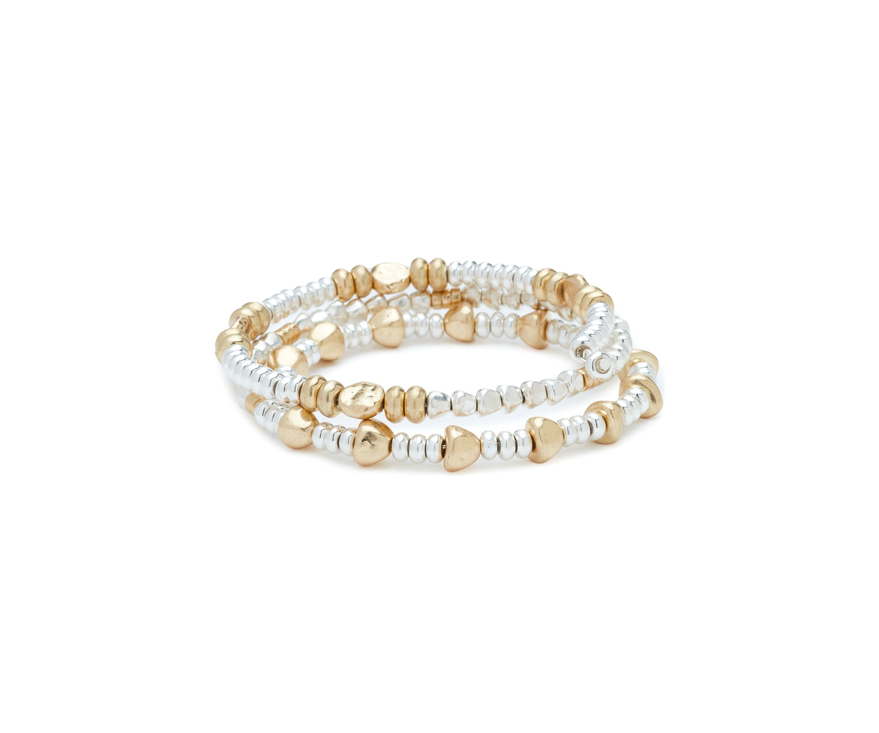 Two Tone Beaded Coil Bracelet