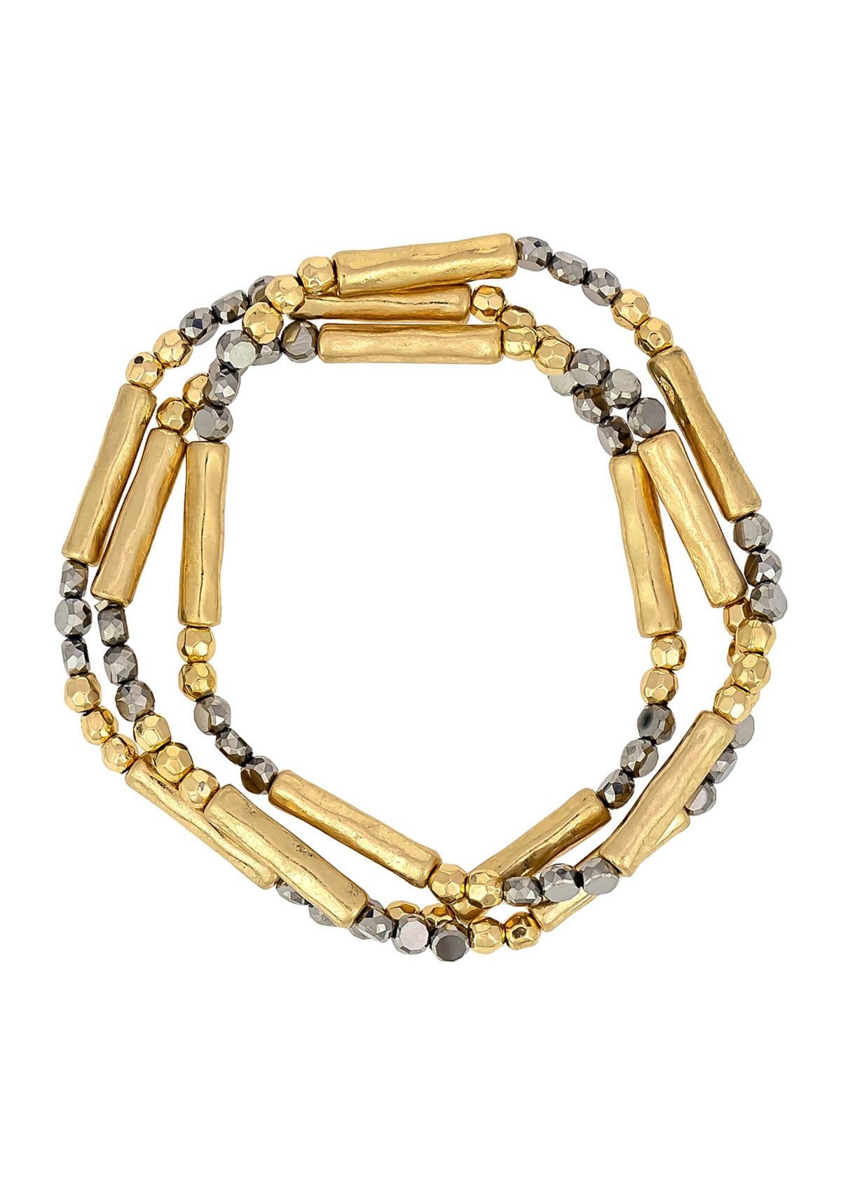 3 Row Beaded Stretch Bracelet Set