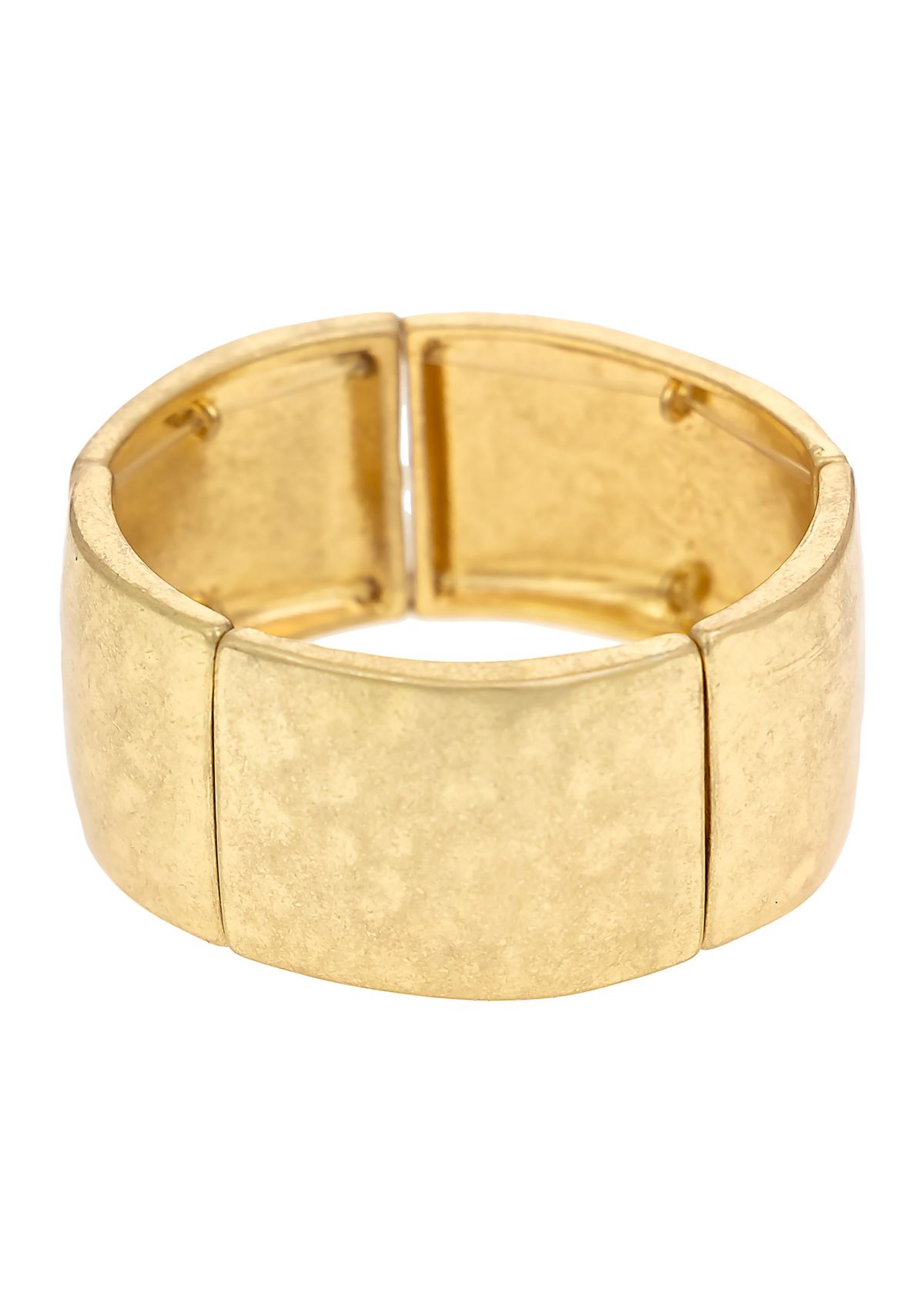 Wide Hammered Stretch Bangle Bracelet