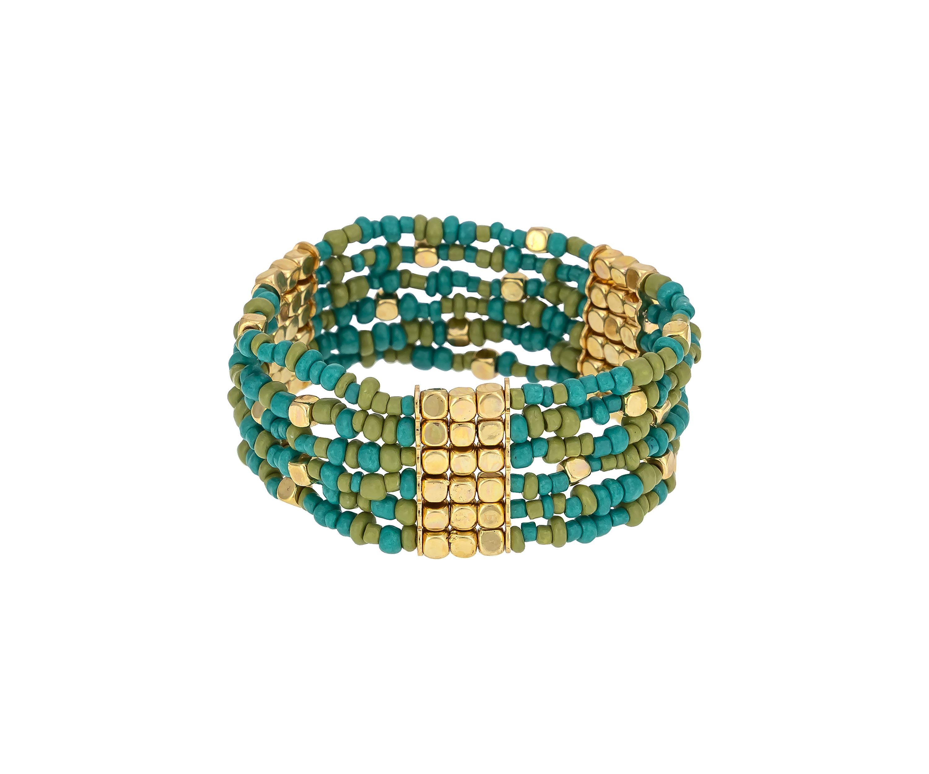 Multi Row Seed Bead Stretch Bracelet