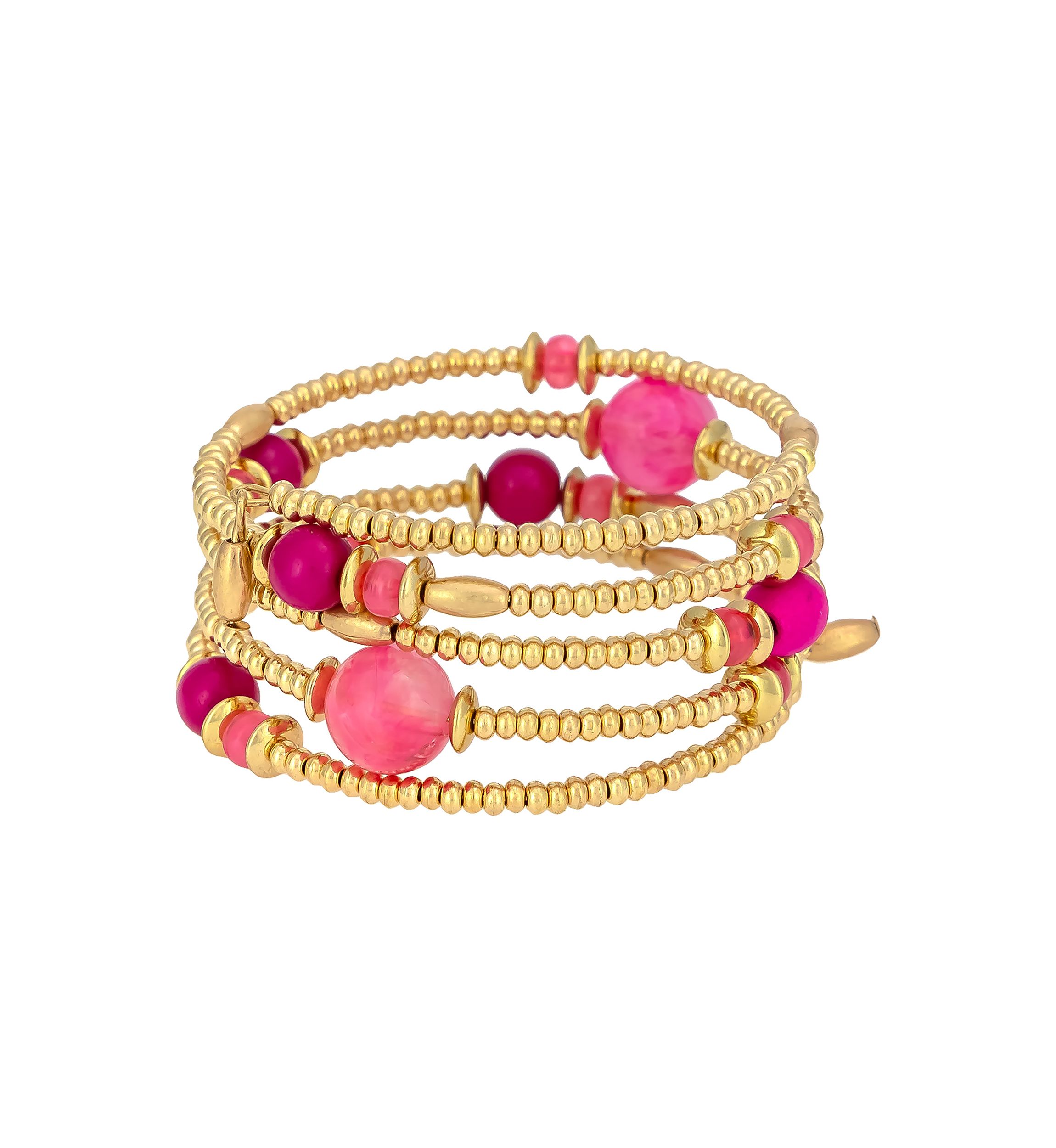 Multi Bead Coil Wrap Bracelet