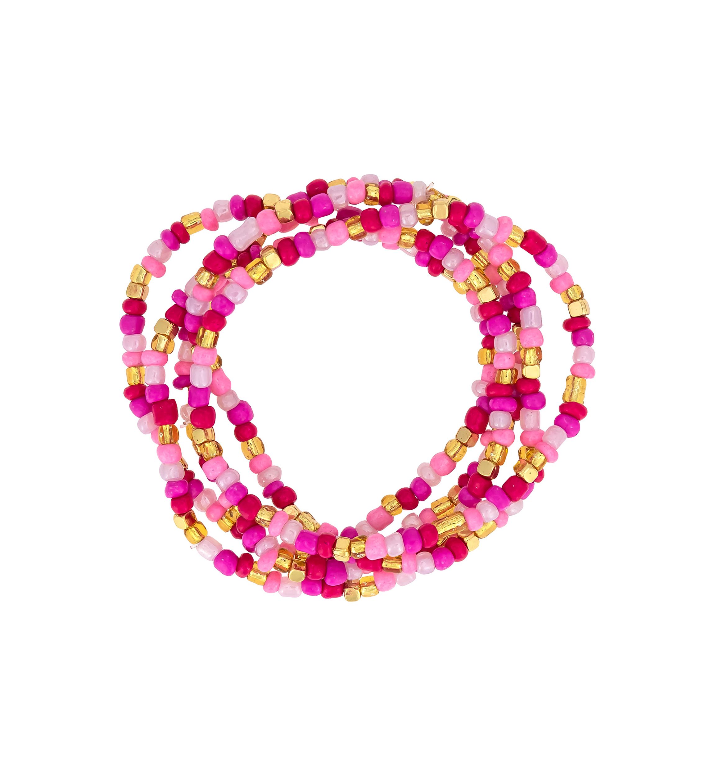 5 Row Multi Seed Bead Stretch Bracelet Set