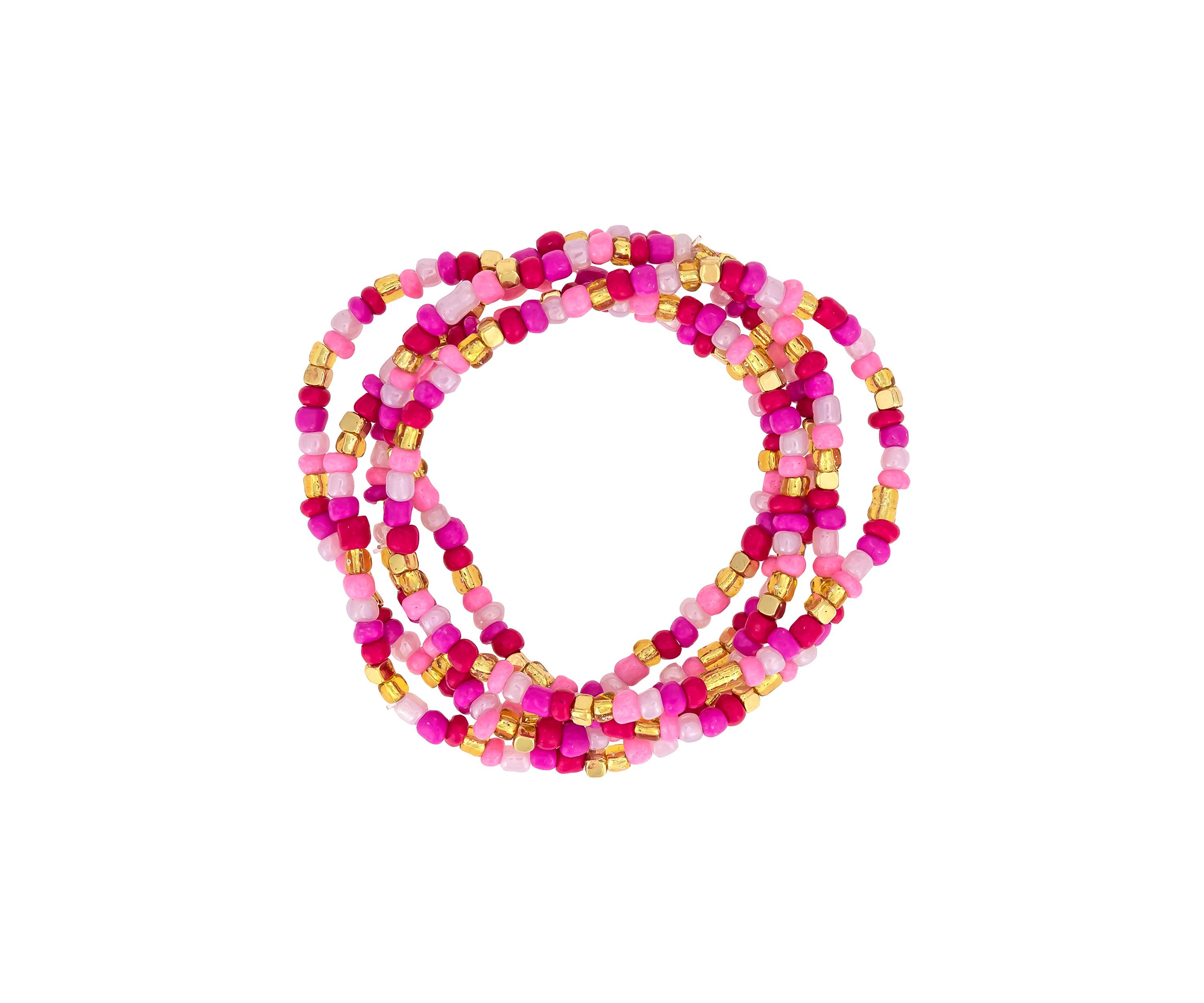 5 Row Multi Seed Bead Stretch Bracelet Set