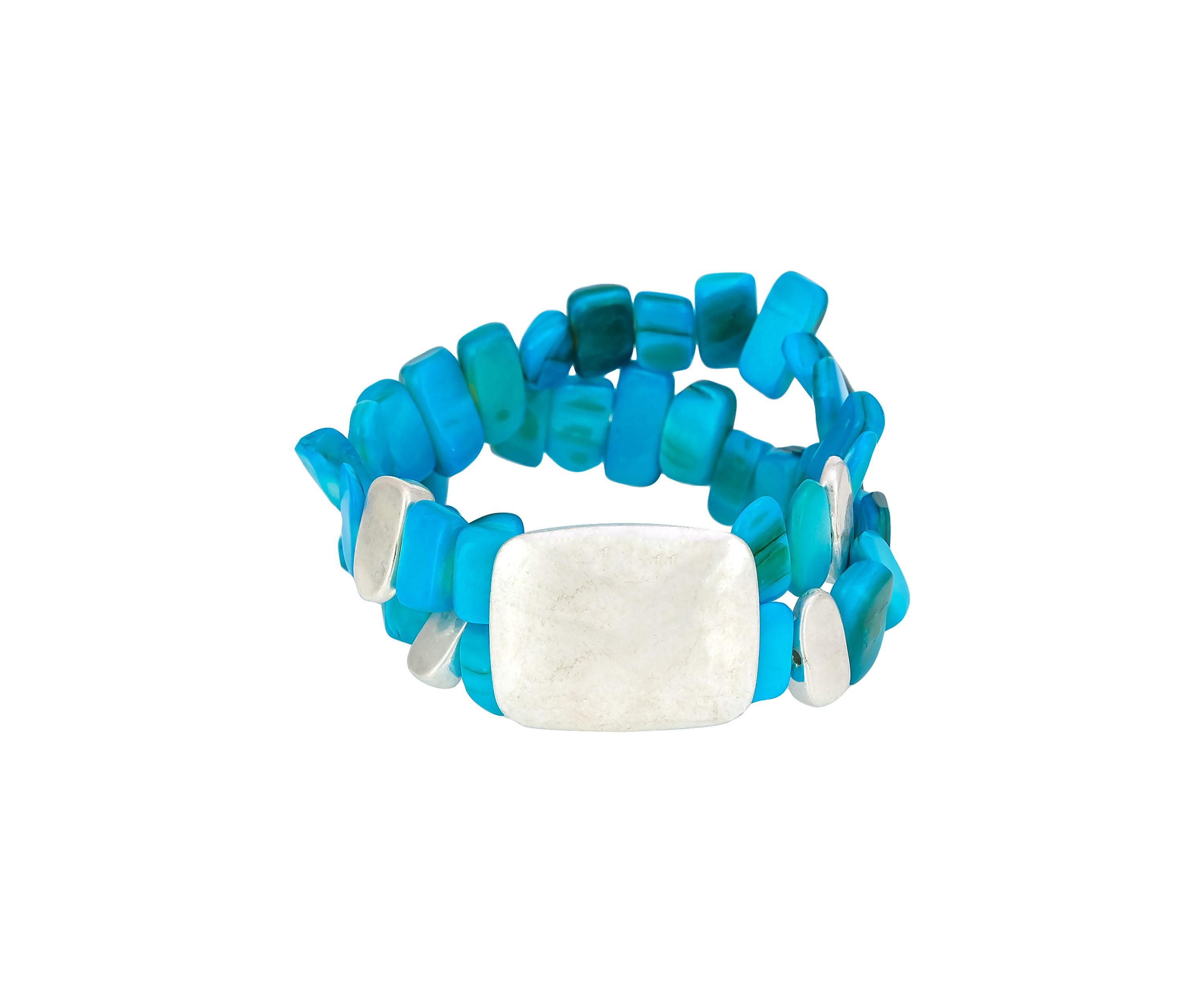 2 Row Shell Beaded Stretch Bracelet