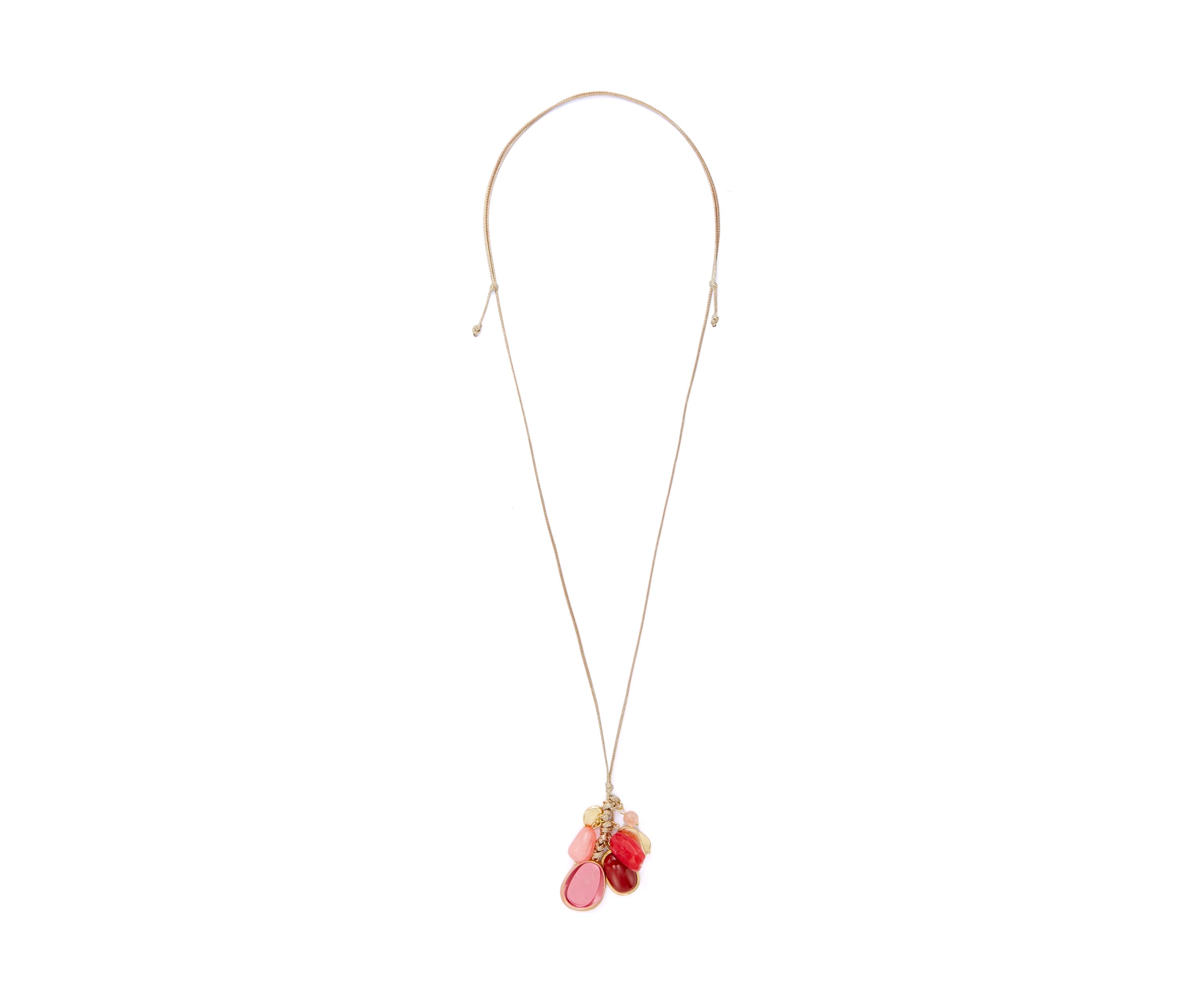 Gold Tone Berry Shaky Pendant Cord Necklace