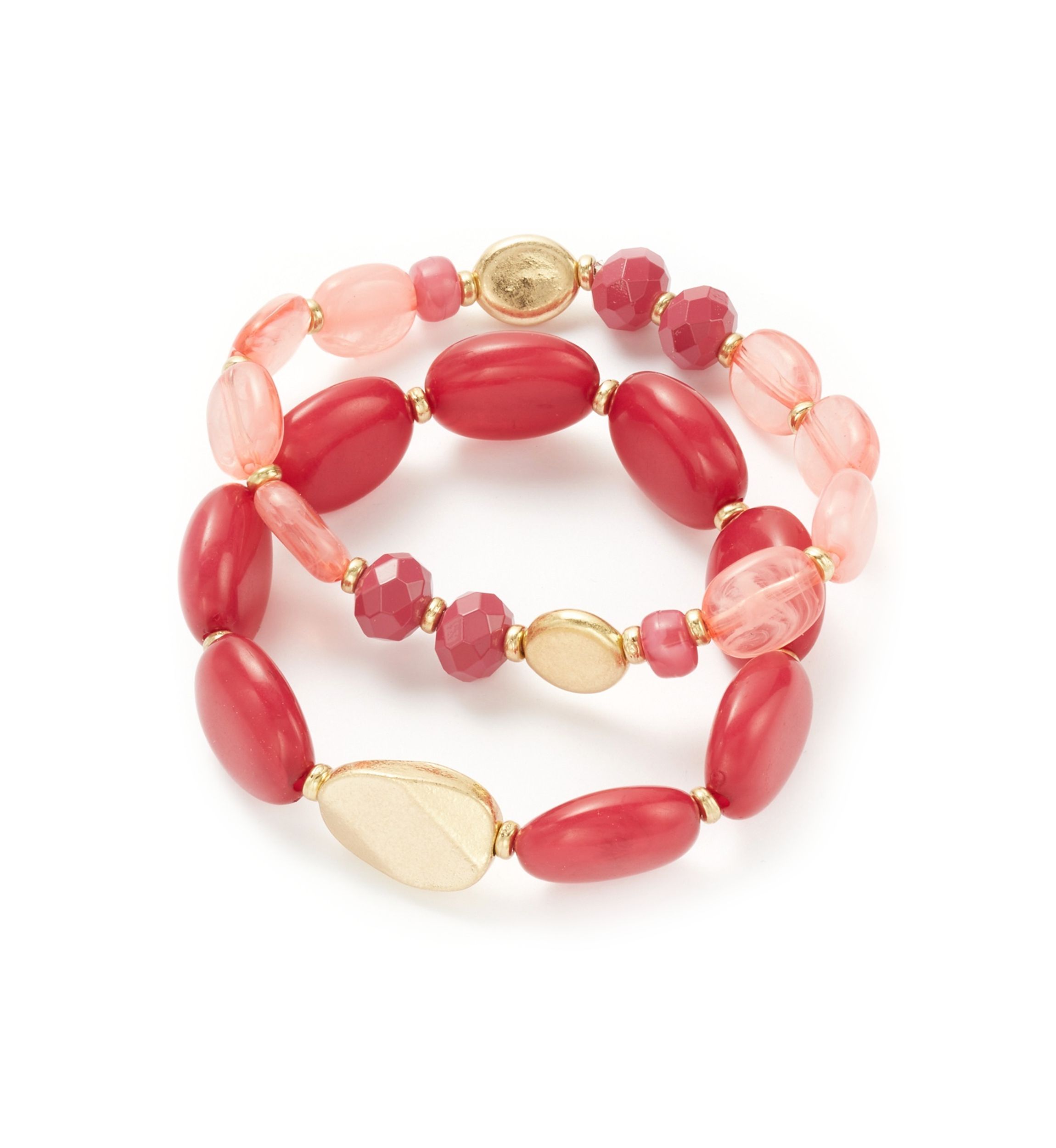 Gold Tone Berry Beaded Bracelet Set