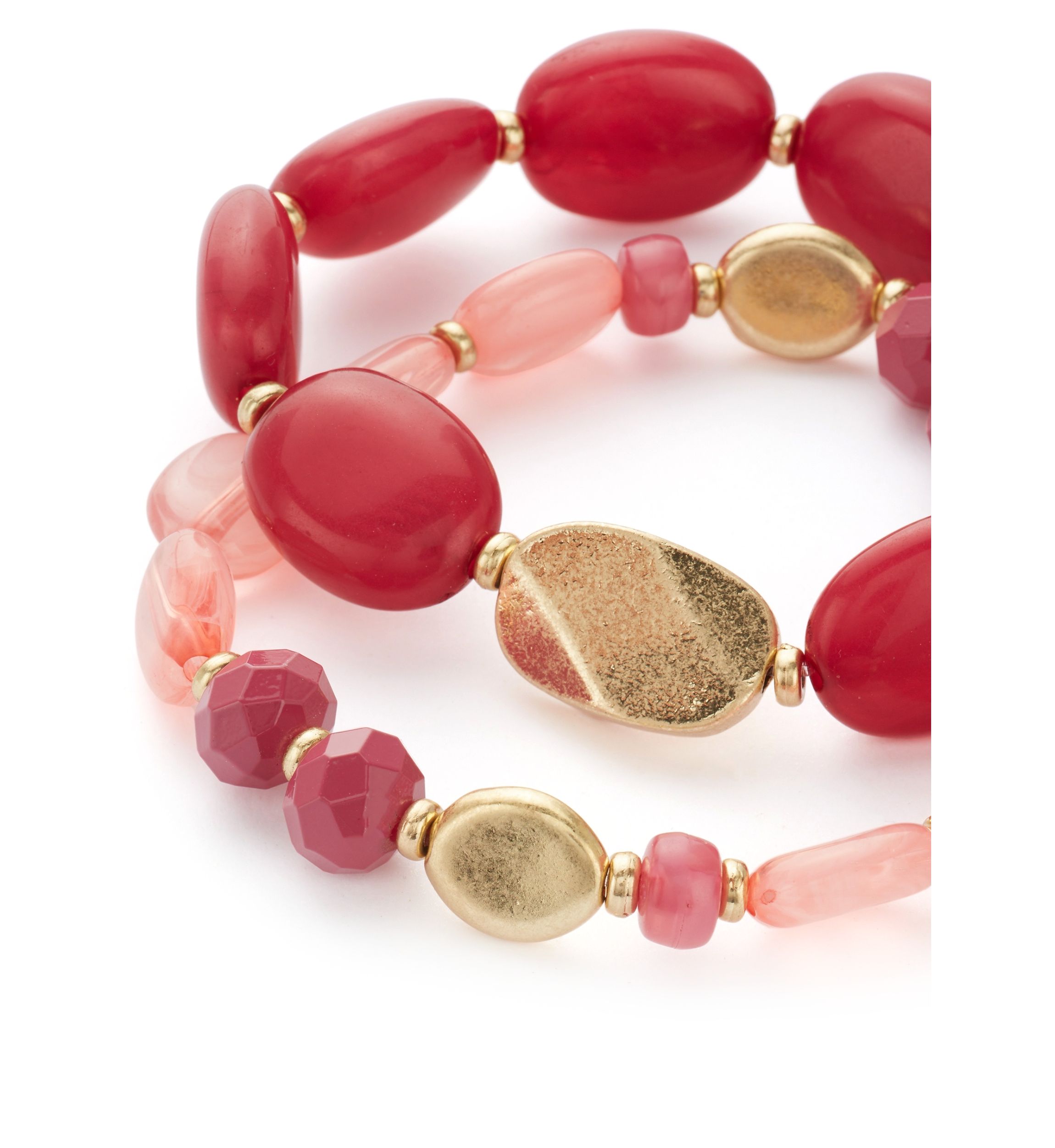 Gold Tone Berry Beaded Bracelet Set