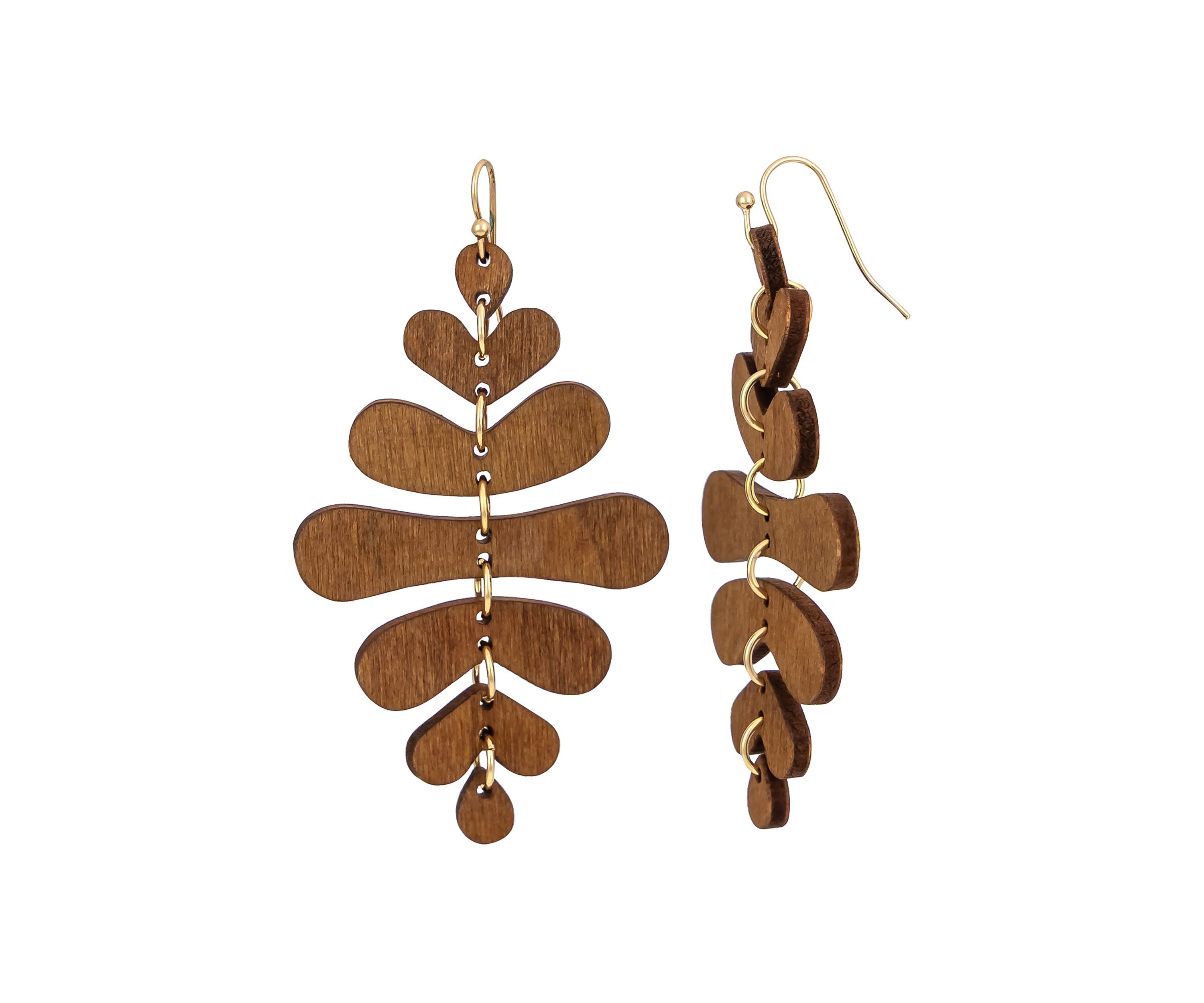 Wood Kite Drop Earrings
