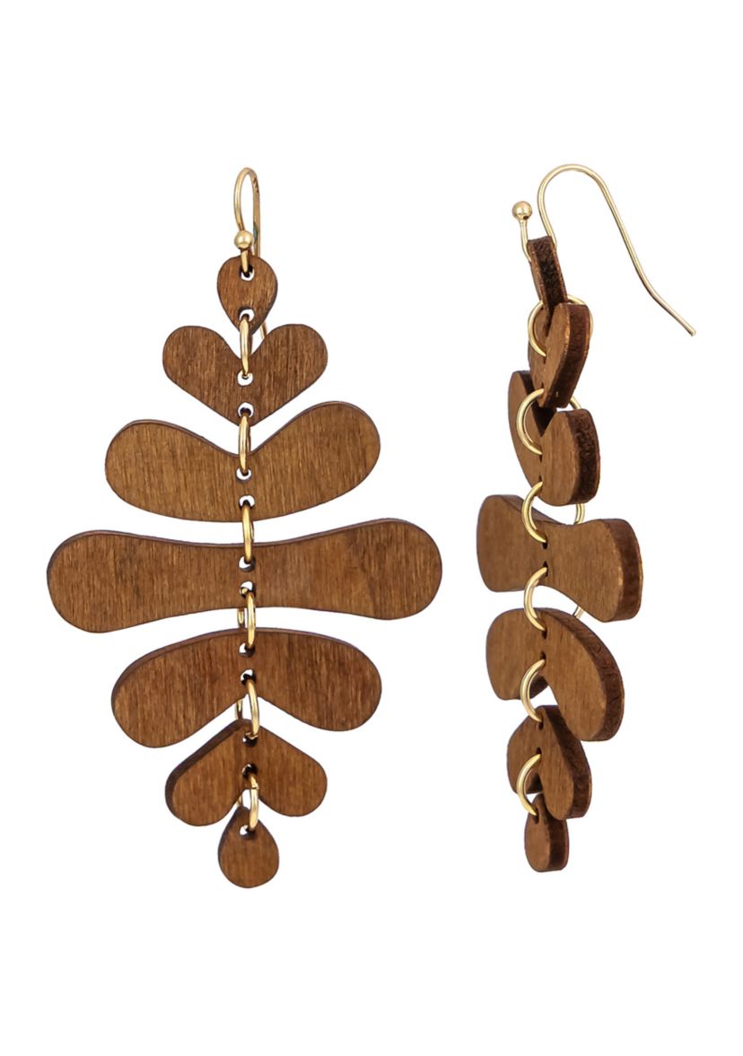 Wood Kite Drop Earrings