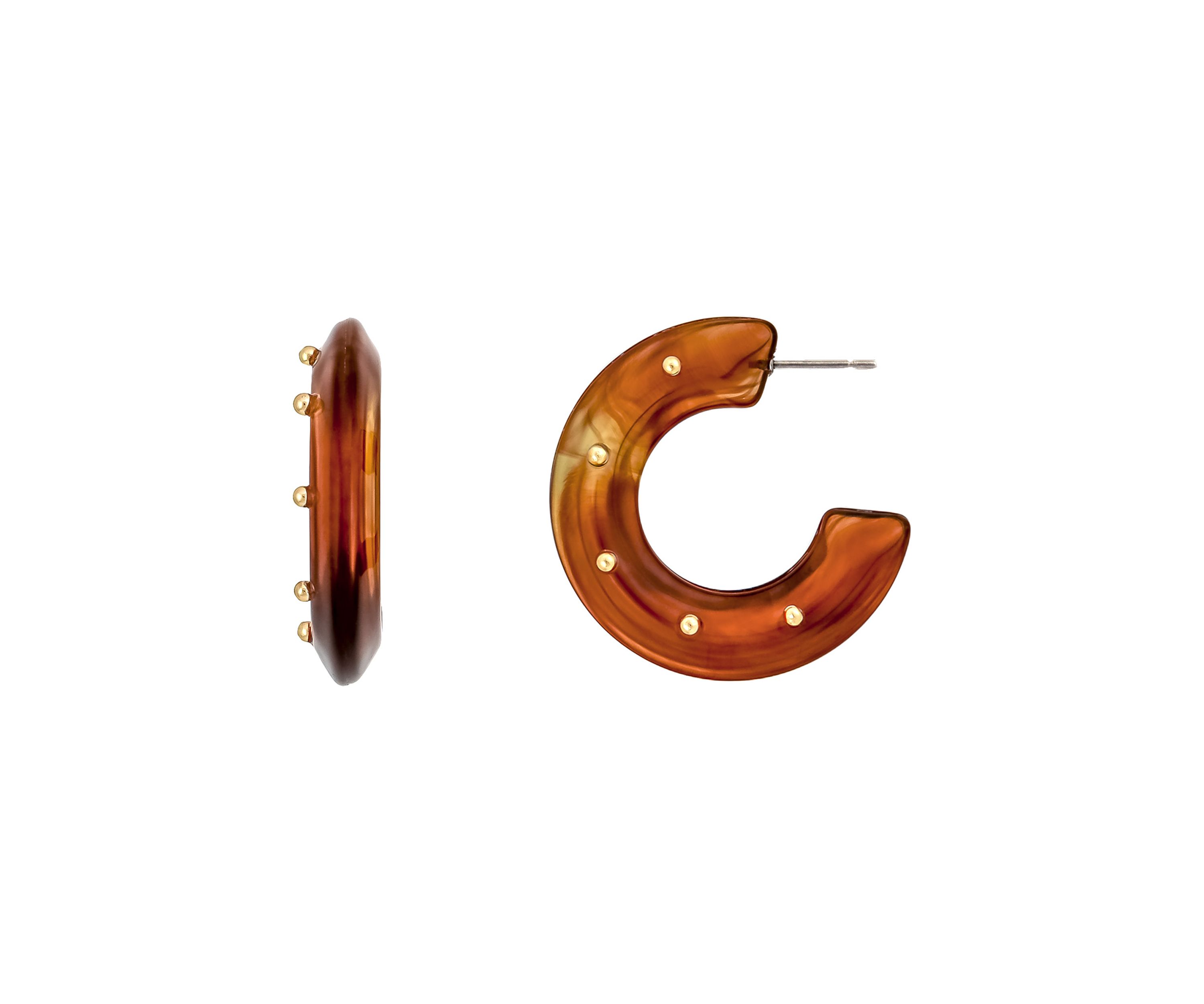 Brown C Hoop Earrings