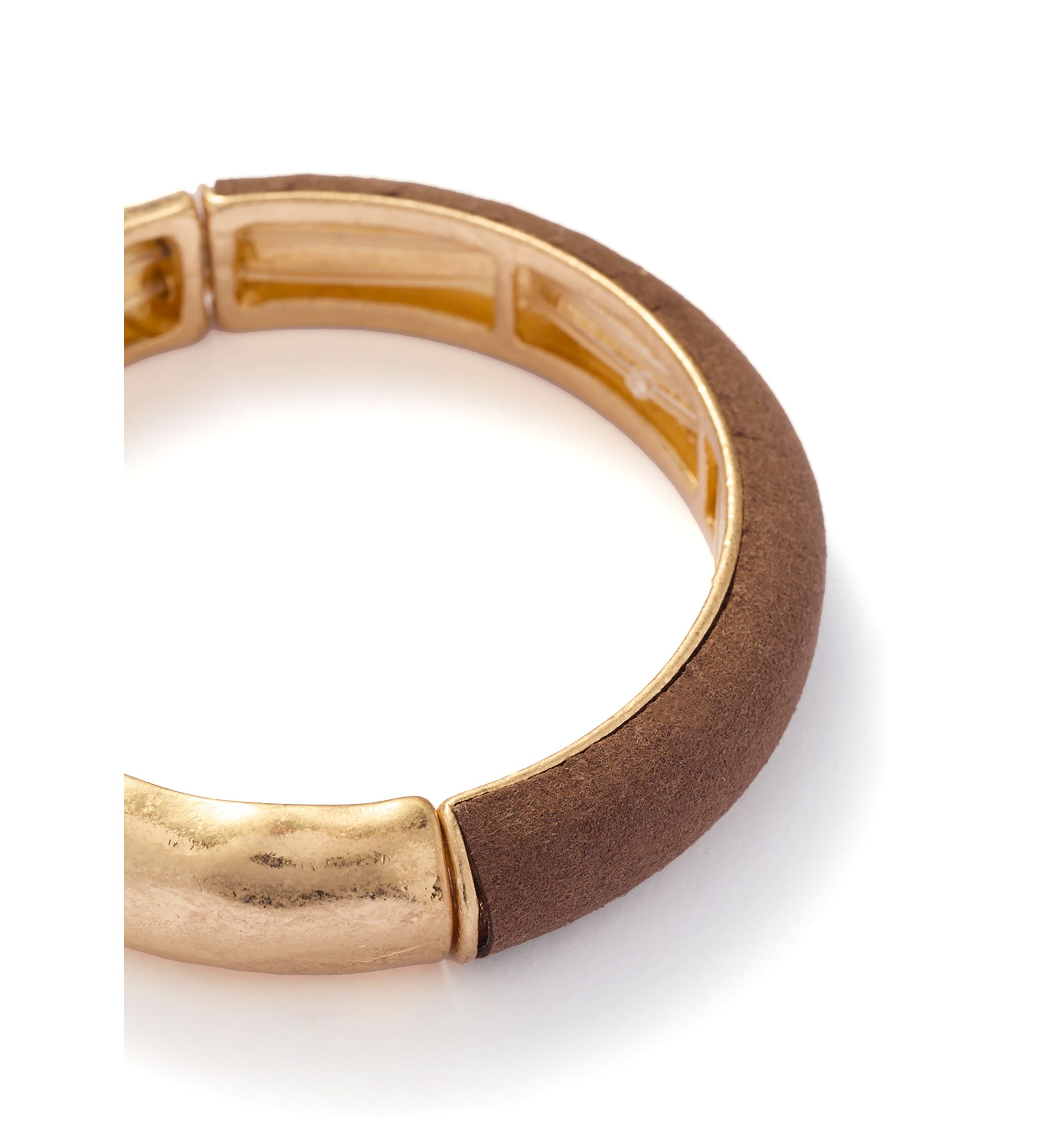 Brown Gold Tone Stretch Bracelet
