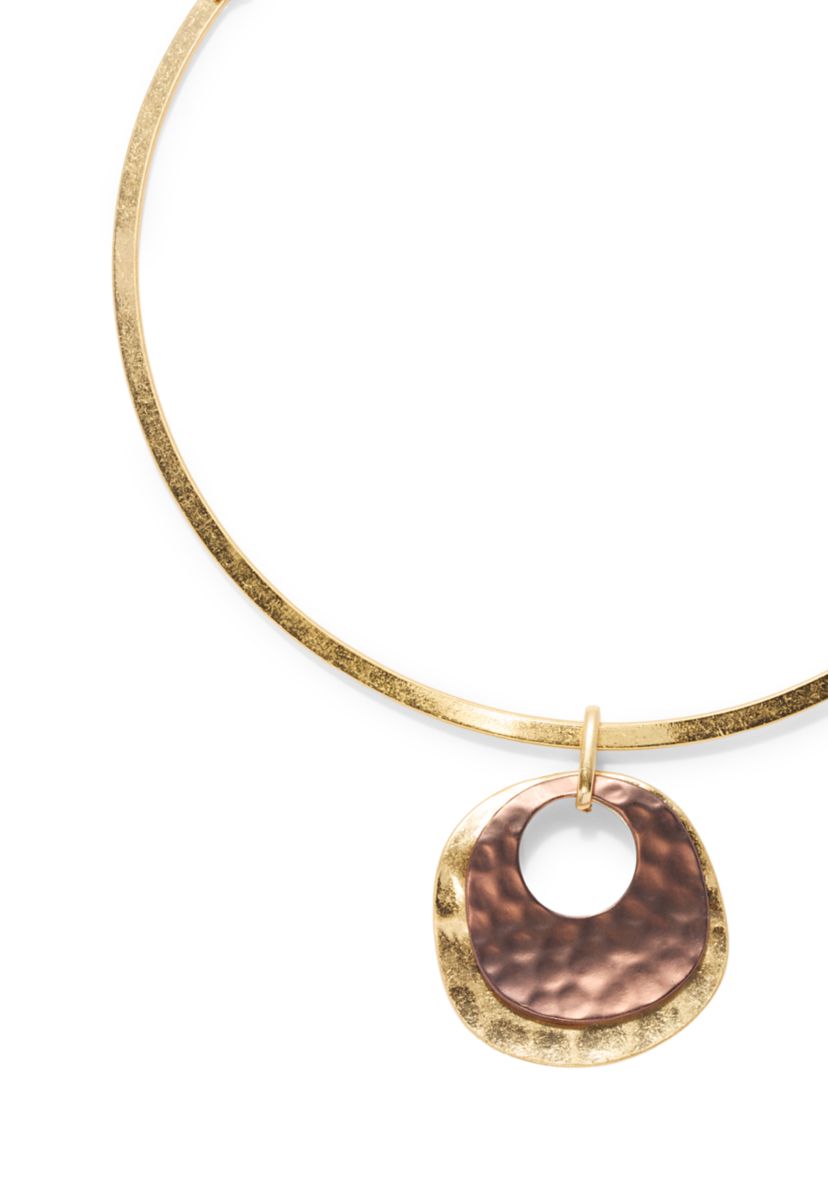 Two Tone Pendant Collar Necklace