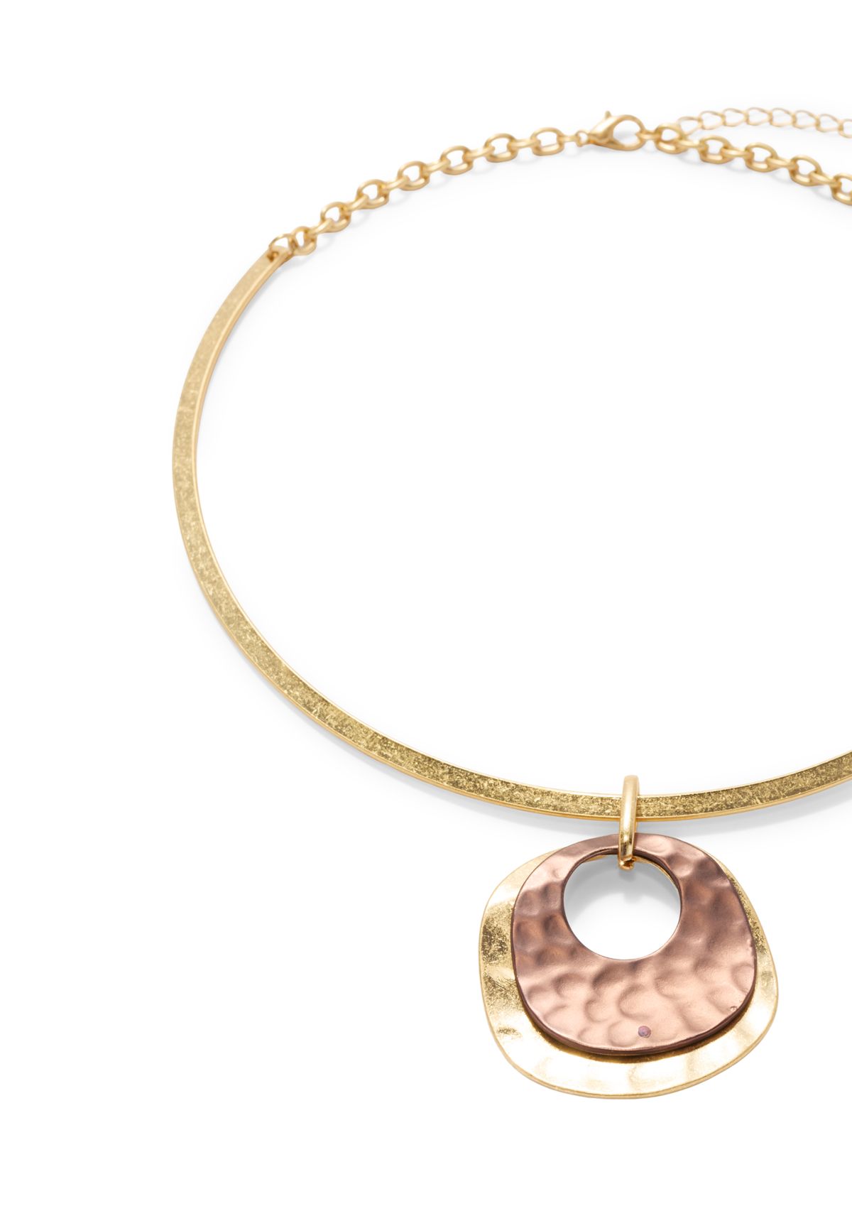 Two Tone Pendant Collar Necklace