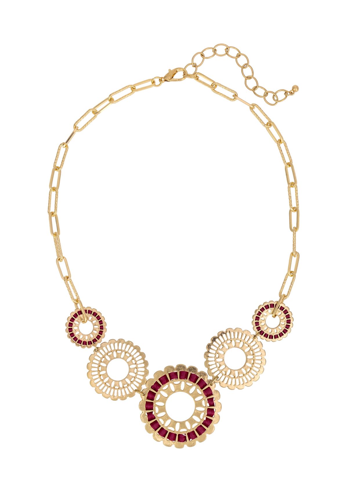 Cutout Disc Frontal Necklace
